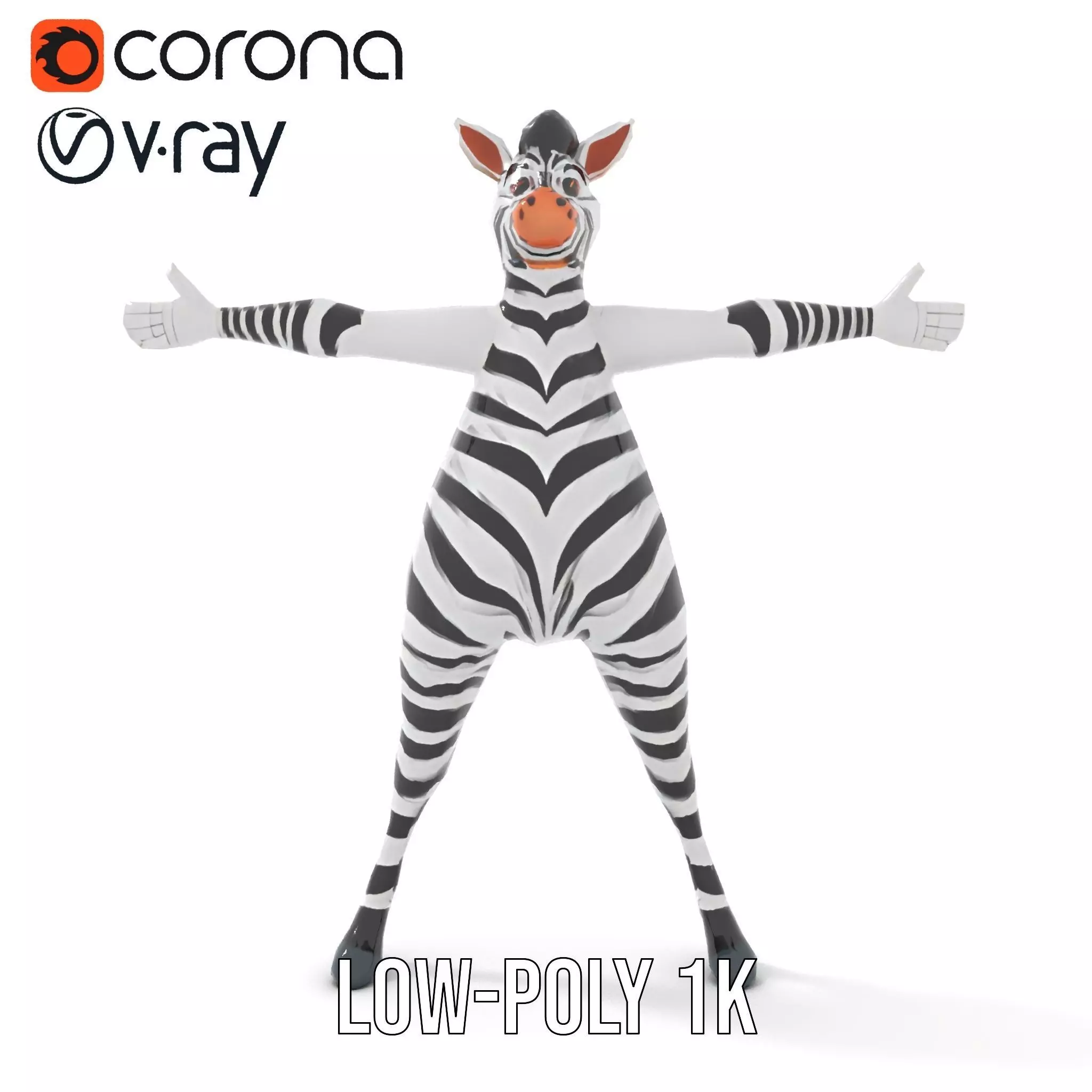 Zesty Zebra Character model pack Low-poly 3D model_10