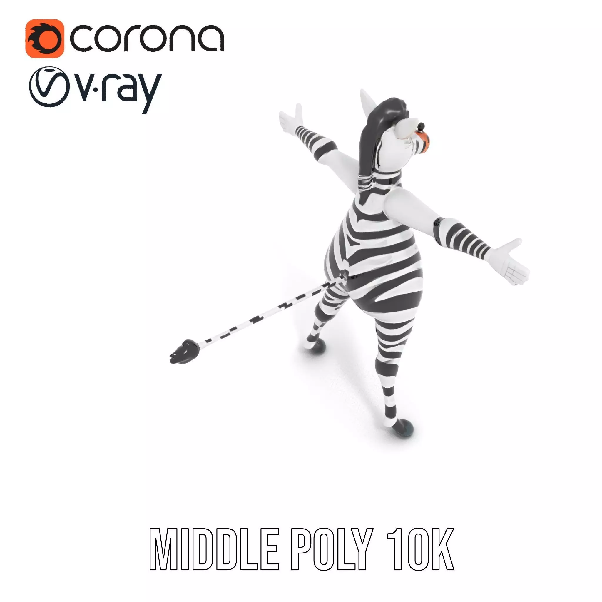 Zesty Zebra Character model pack Low-poly 3D model_7