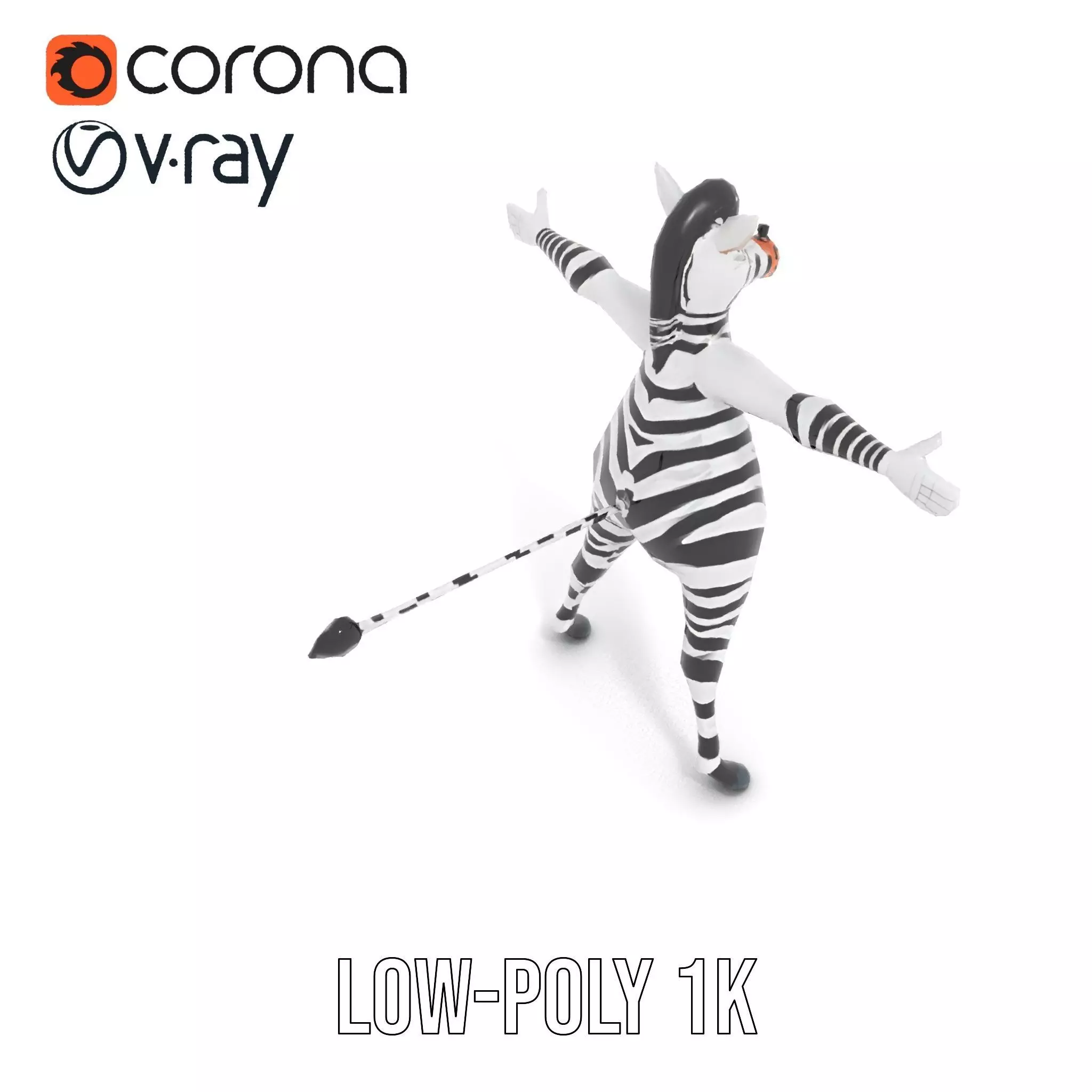 Zesty Zebra Character model pack Low-poly 3D model_8