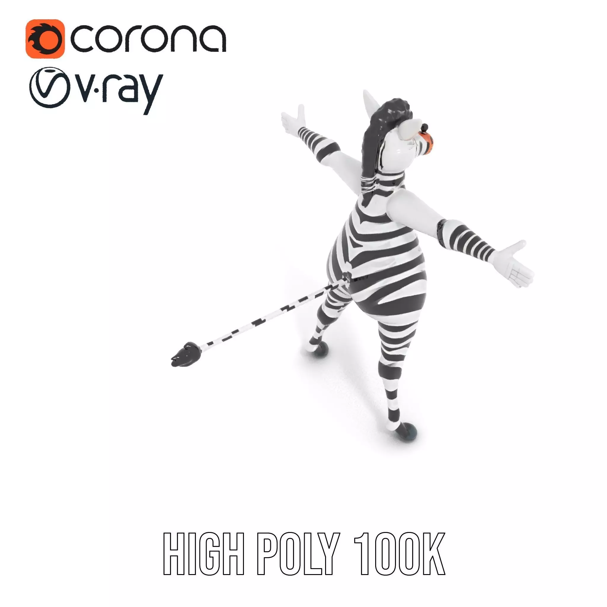Zesty Zebra Character model pack Low-poly 3D model_25