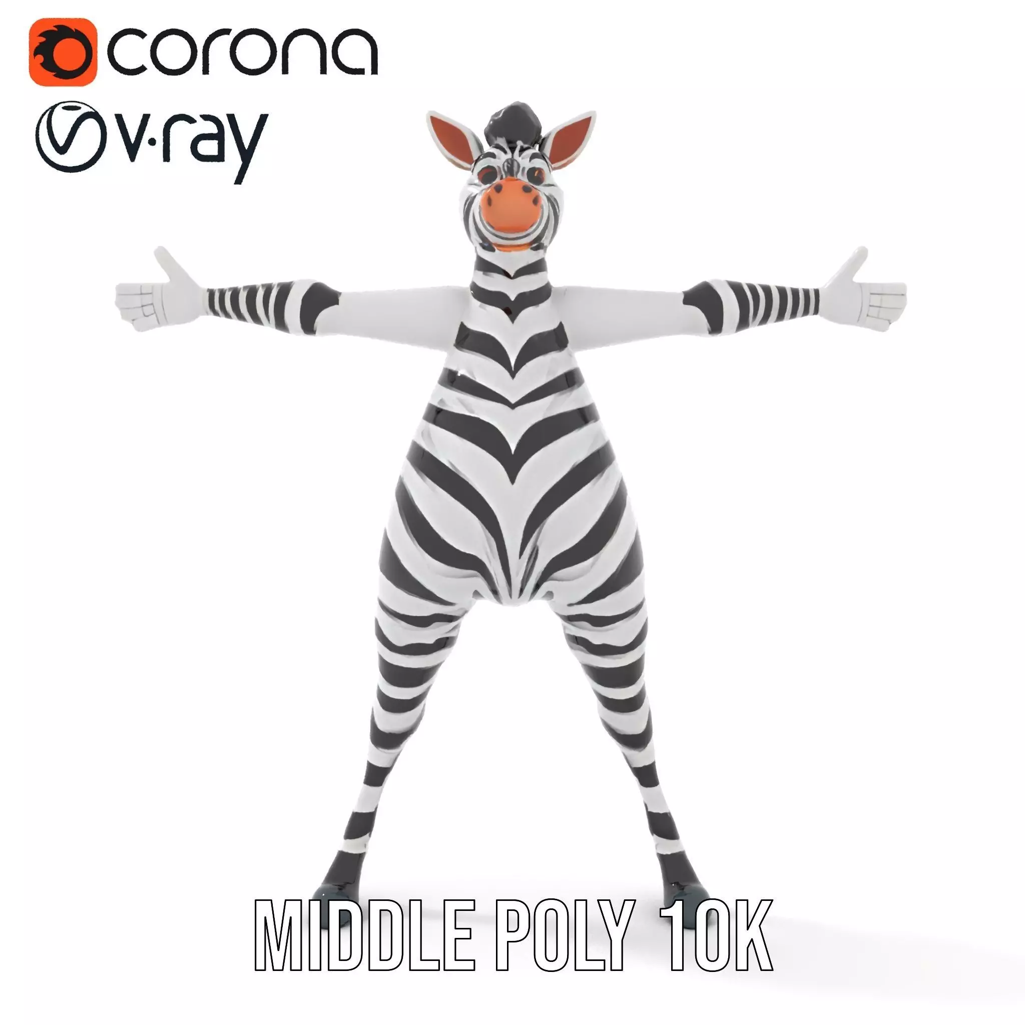 Zesty Zebra Character model pack Low-poly 3D model_12