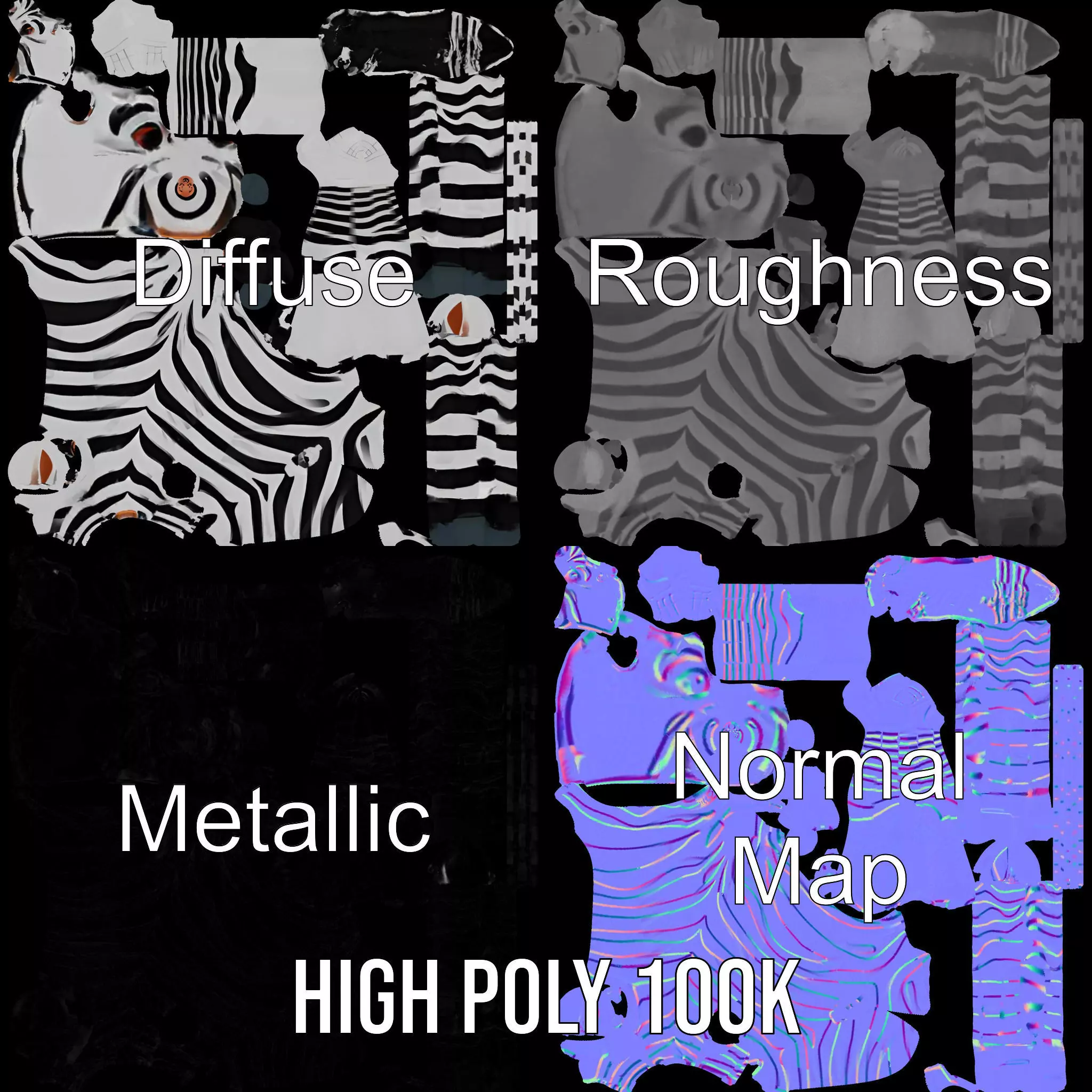 Zesty Zebra Character model pack Low-poly 3D model_4