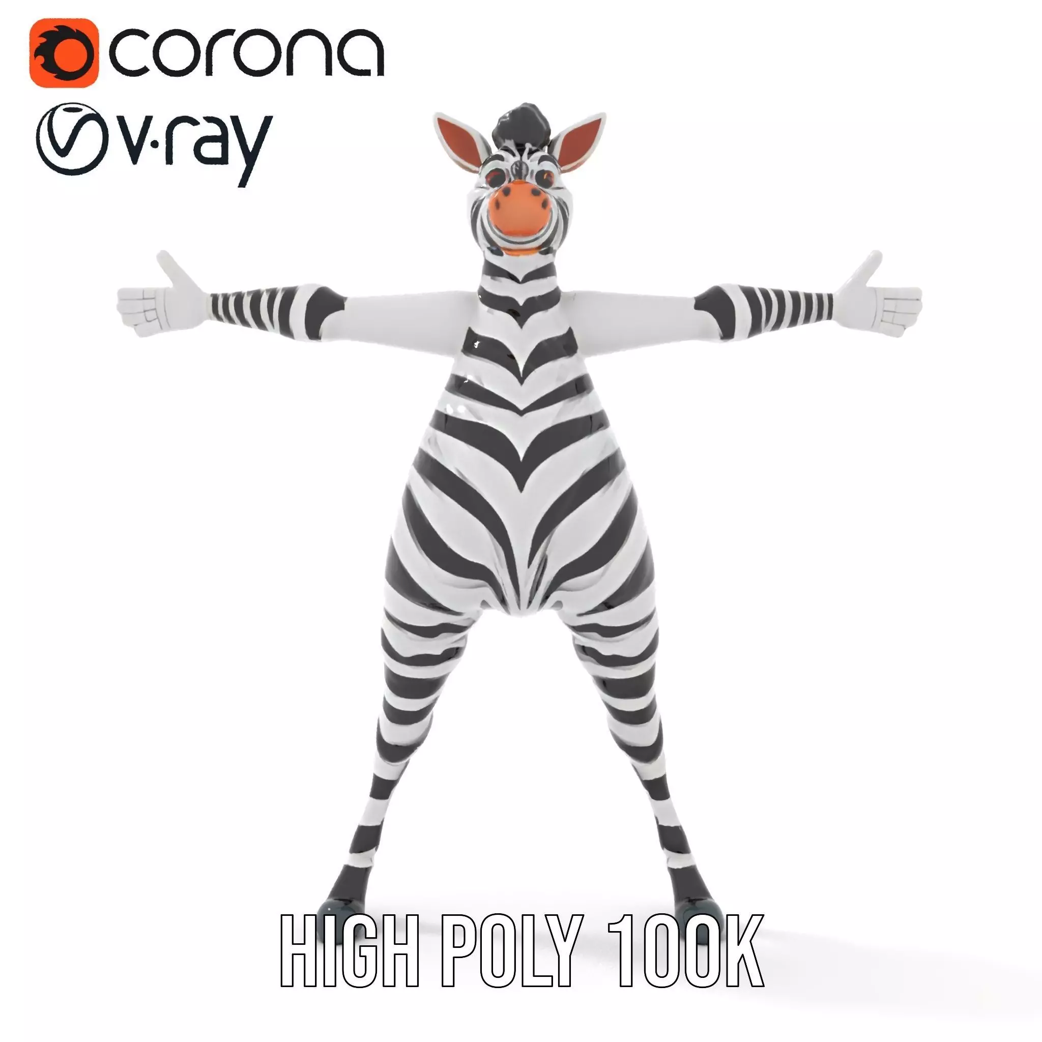 Zesty Zebra Character model pack Low-poly 3D model_28