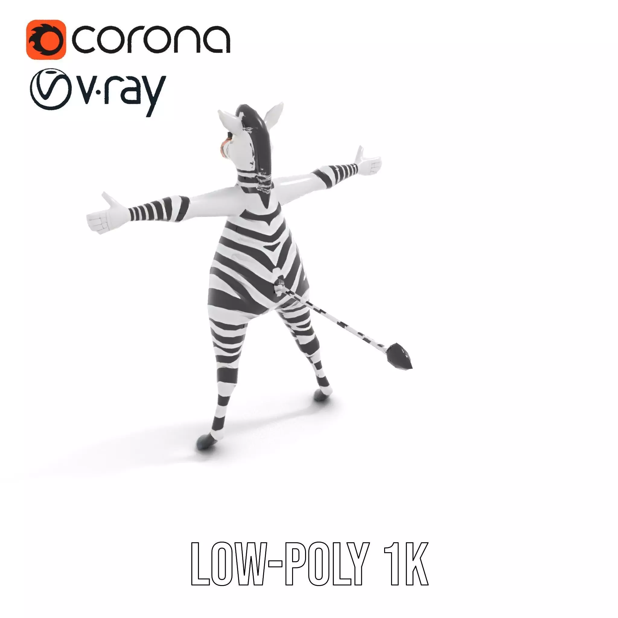 Zesty Zebra Character model pack Low-poly 3D model_13