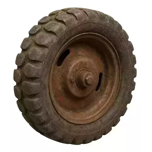 Rusty Tractor Tire 3D Model Realistic Old Vehicle Wheel Asset