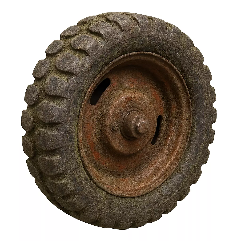 Rusty Tractor Tire 3D Model Realistic Old Vehicle Wheel Asset Low-poly 3D model