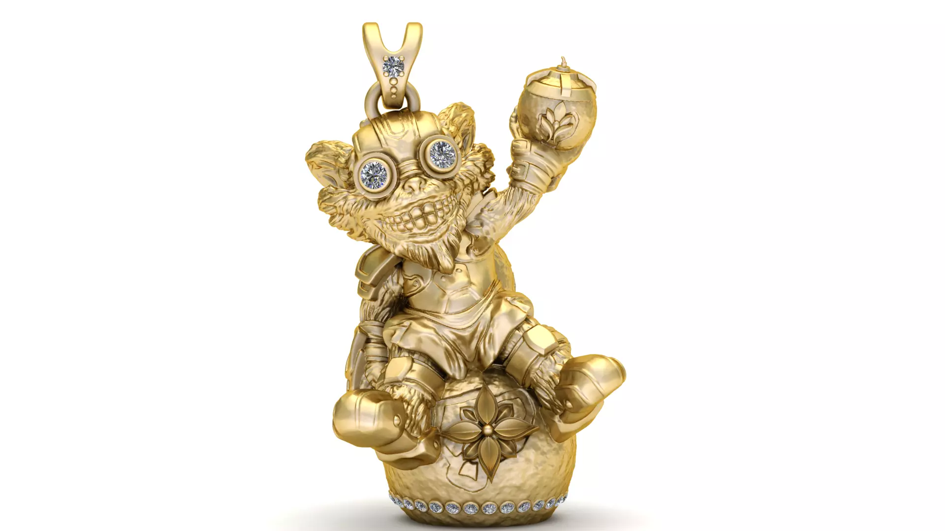 Golden Goblin Raider Pendant 3D print model