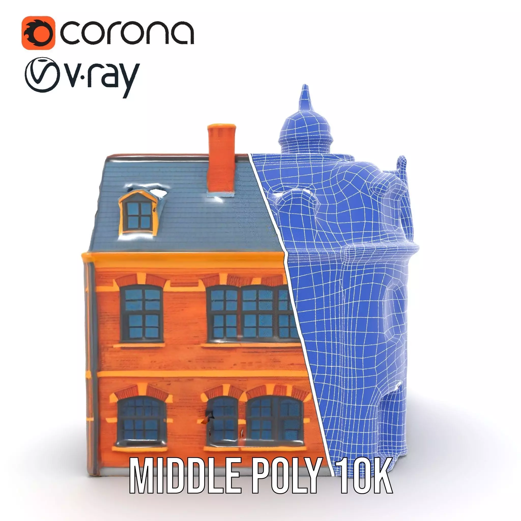Victorian Brick House model pack Low-poly 3D model_28