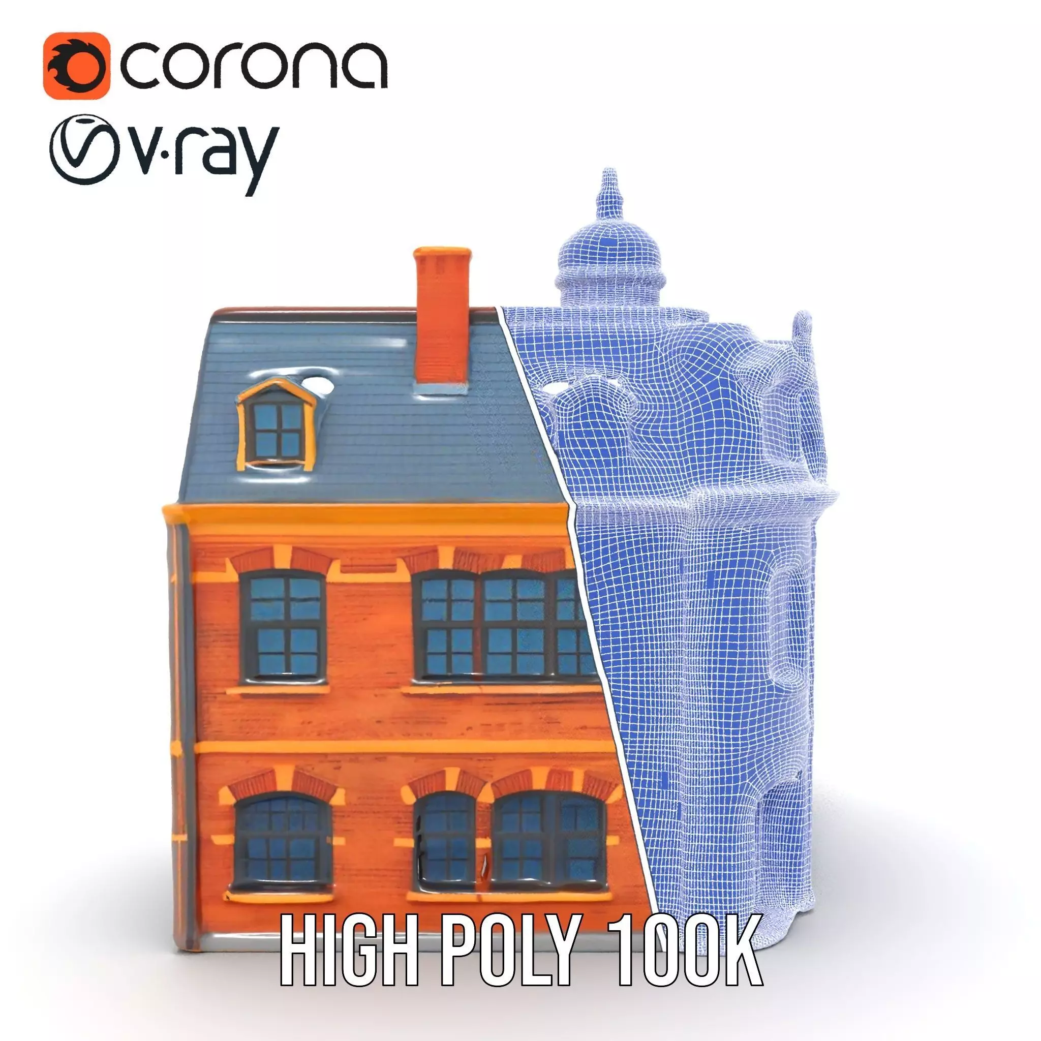 Victorian Brick House model pack Low-poly 3D model_33
