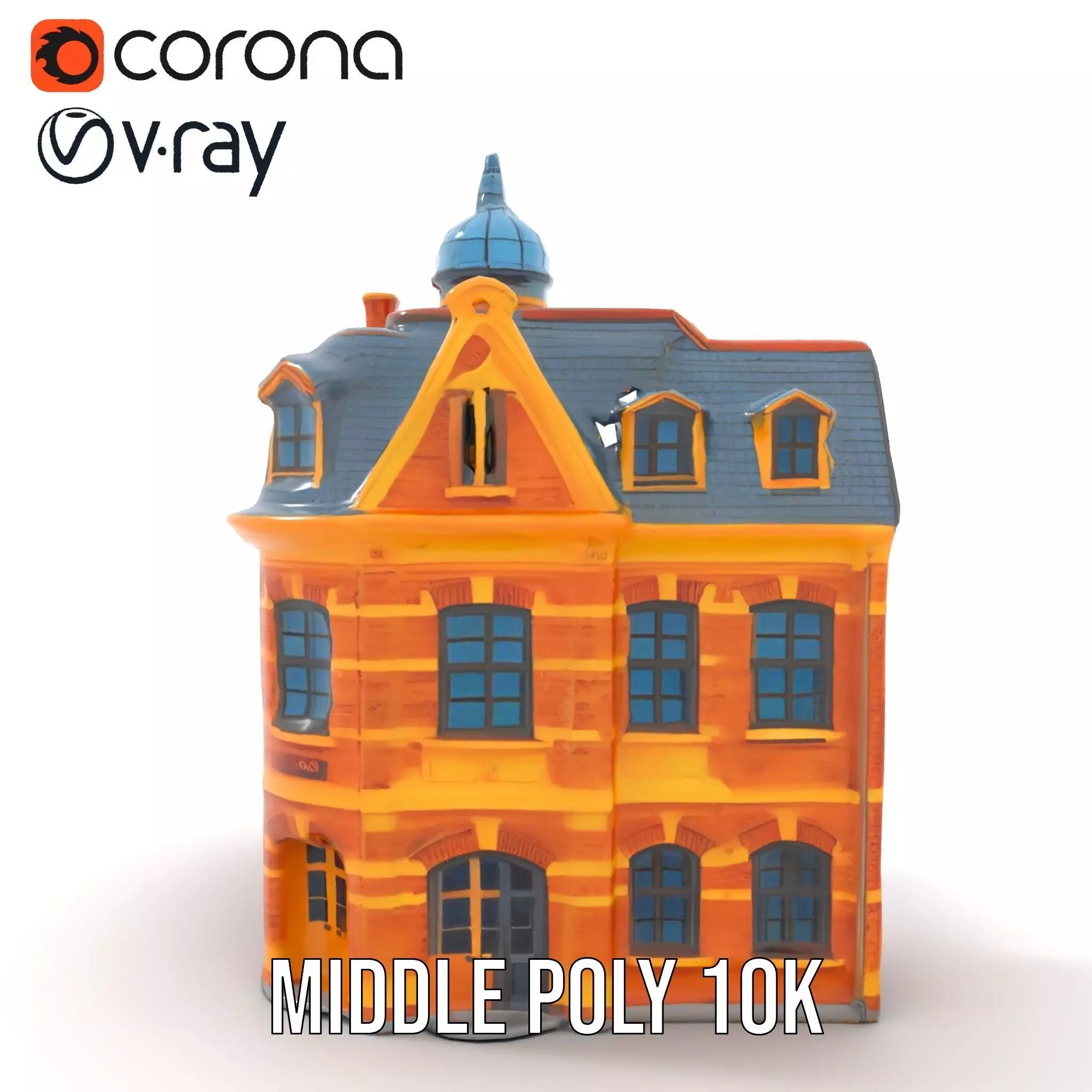 Victorian Brick House model pack Low-poly 3D model_12