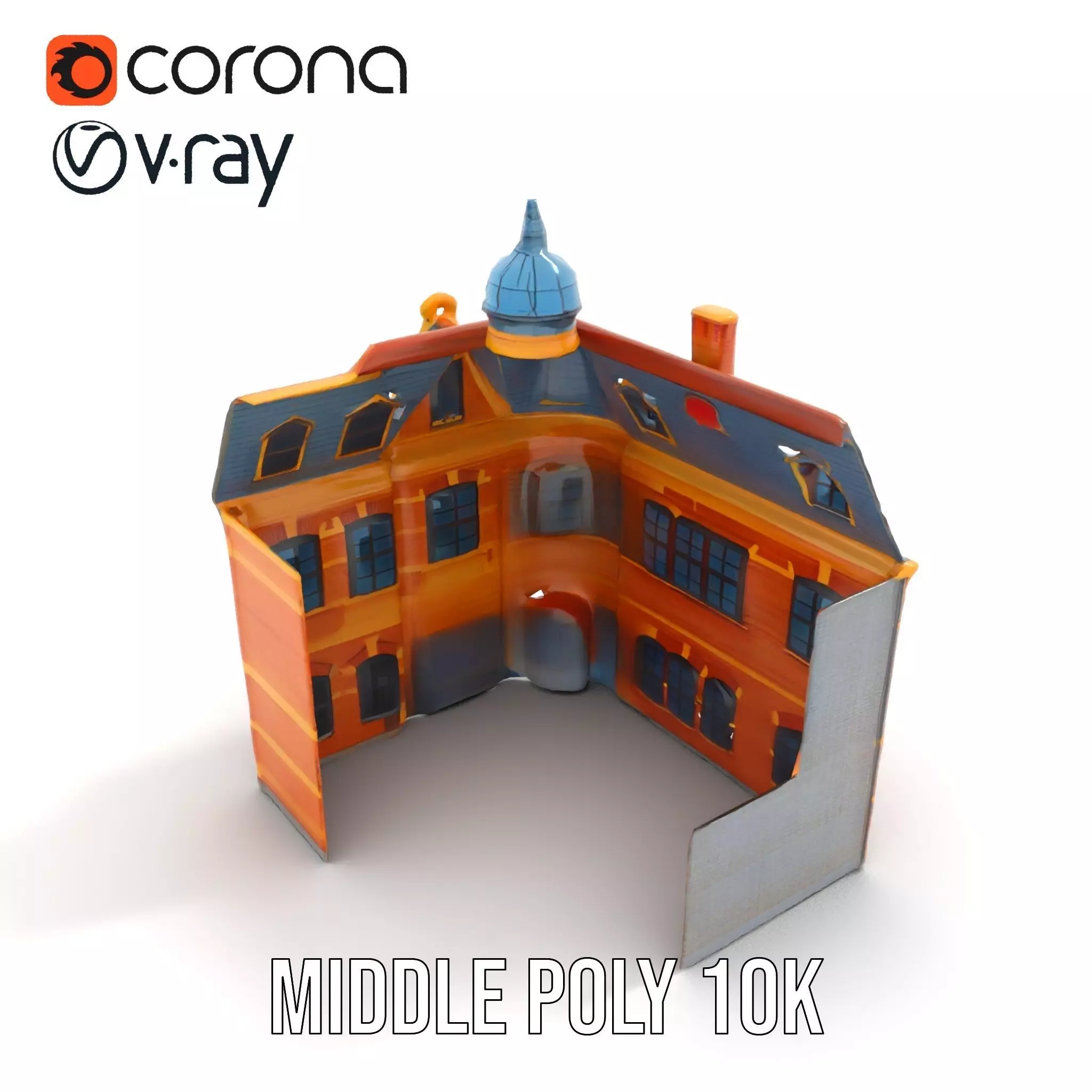 Victorian Brick House model pack Low-poly 3D model_6