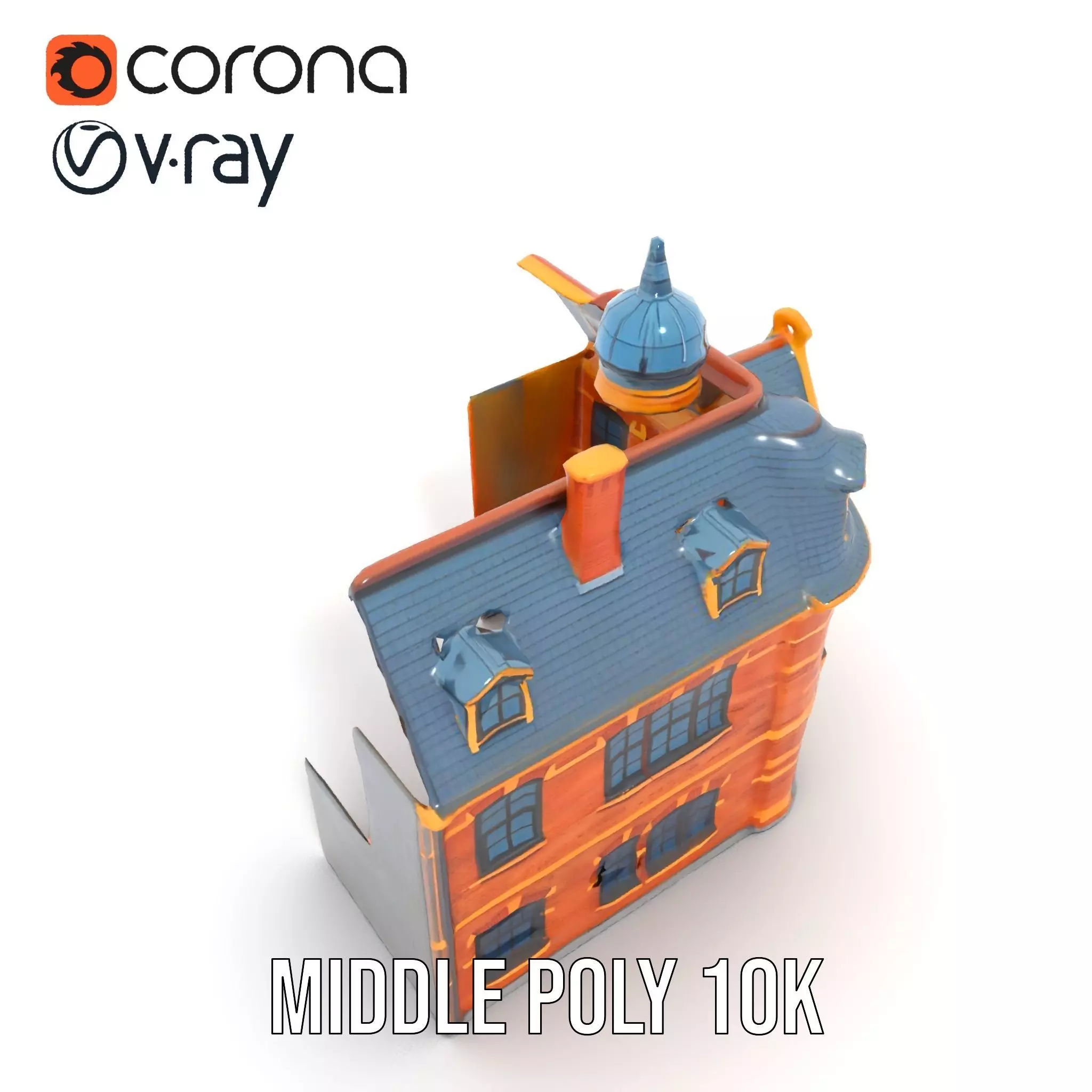 Victorian Brick House model pack Low-poly 3D model_17
