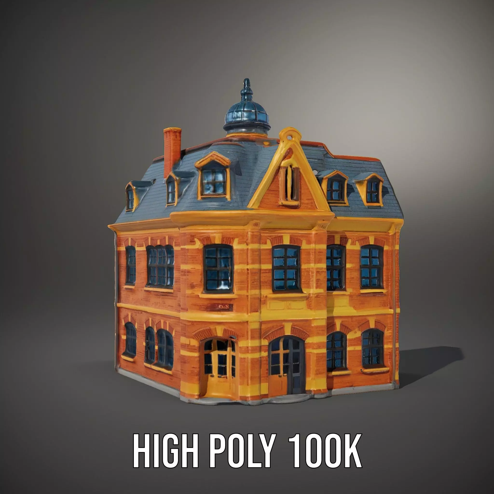 Victorian Brick House model pack Low-poly 3D model_9