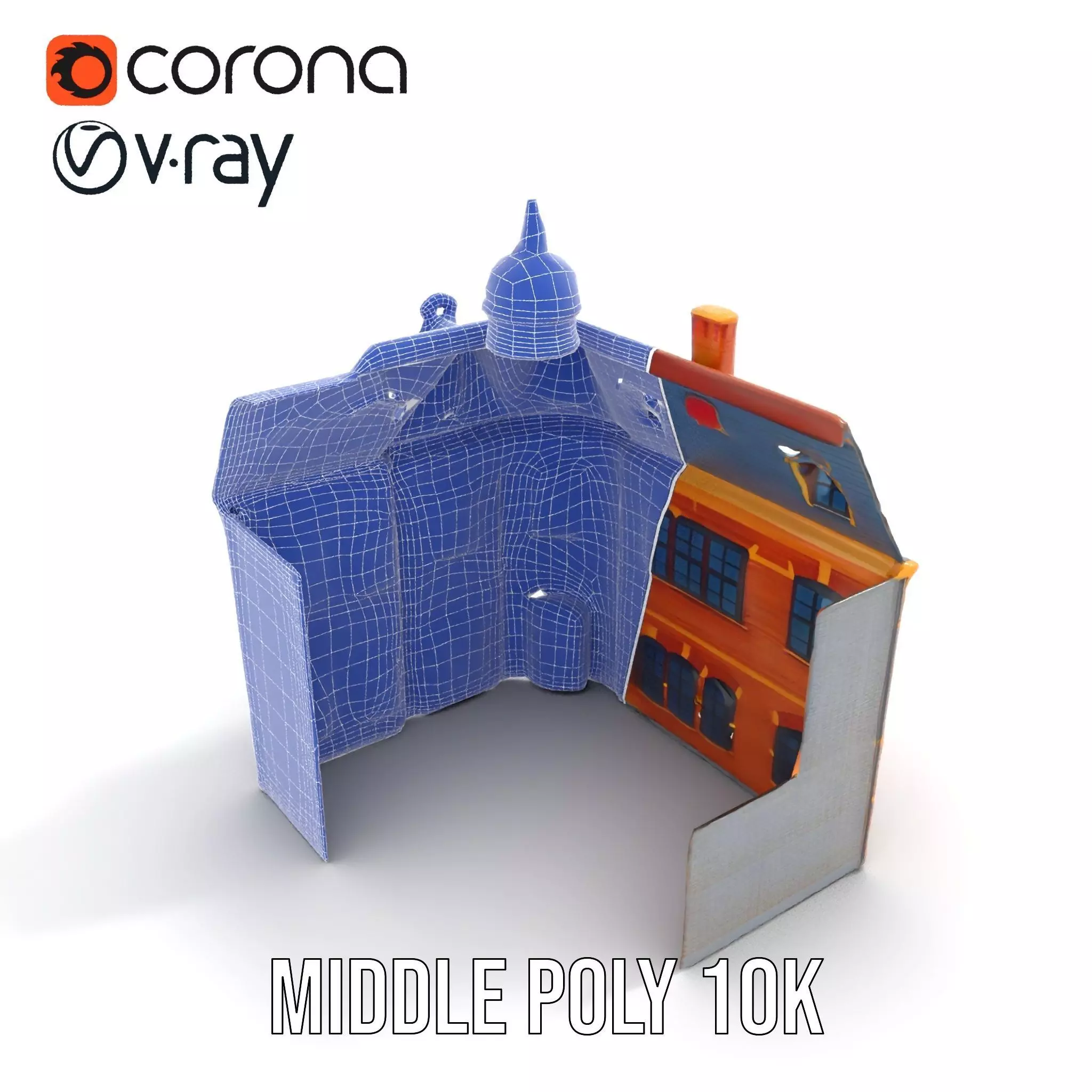 Victorian Brick House model pack Low-poly 3D model_20