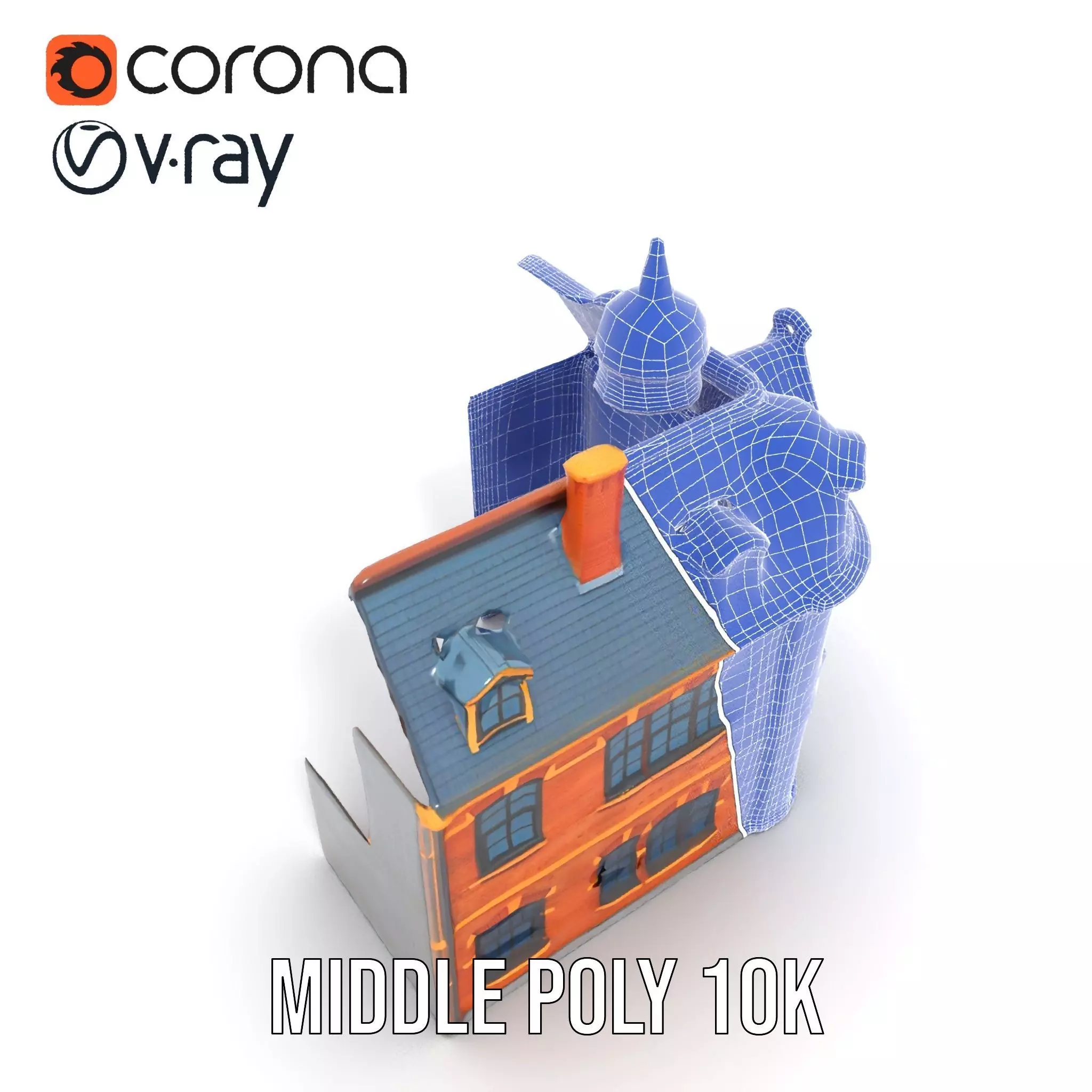 Victorian Brick House model pack Low-poly 3D model_26