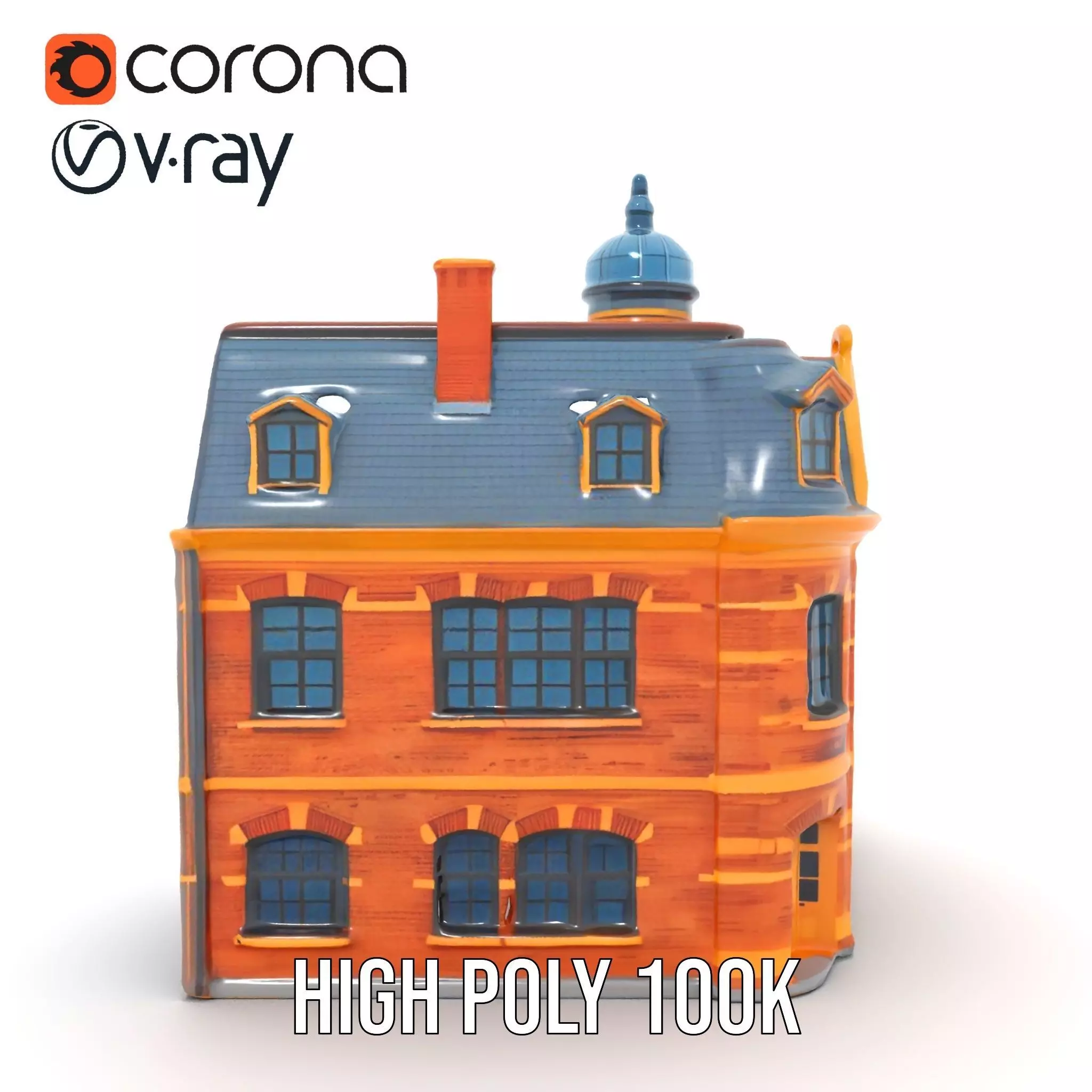 Victorian Brick House model pack Low-poly 3D model_25