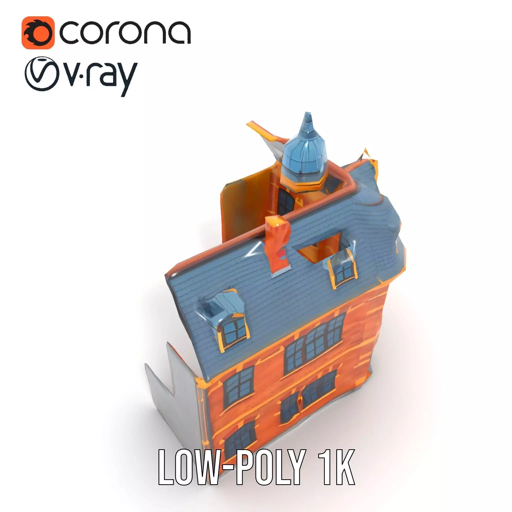 Victorian Brick House model pack Low-poly 3D model_18