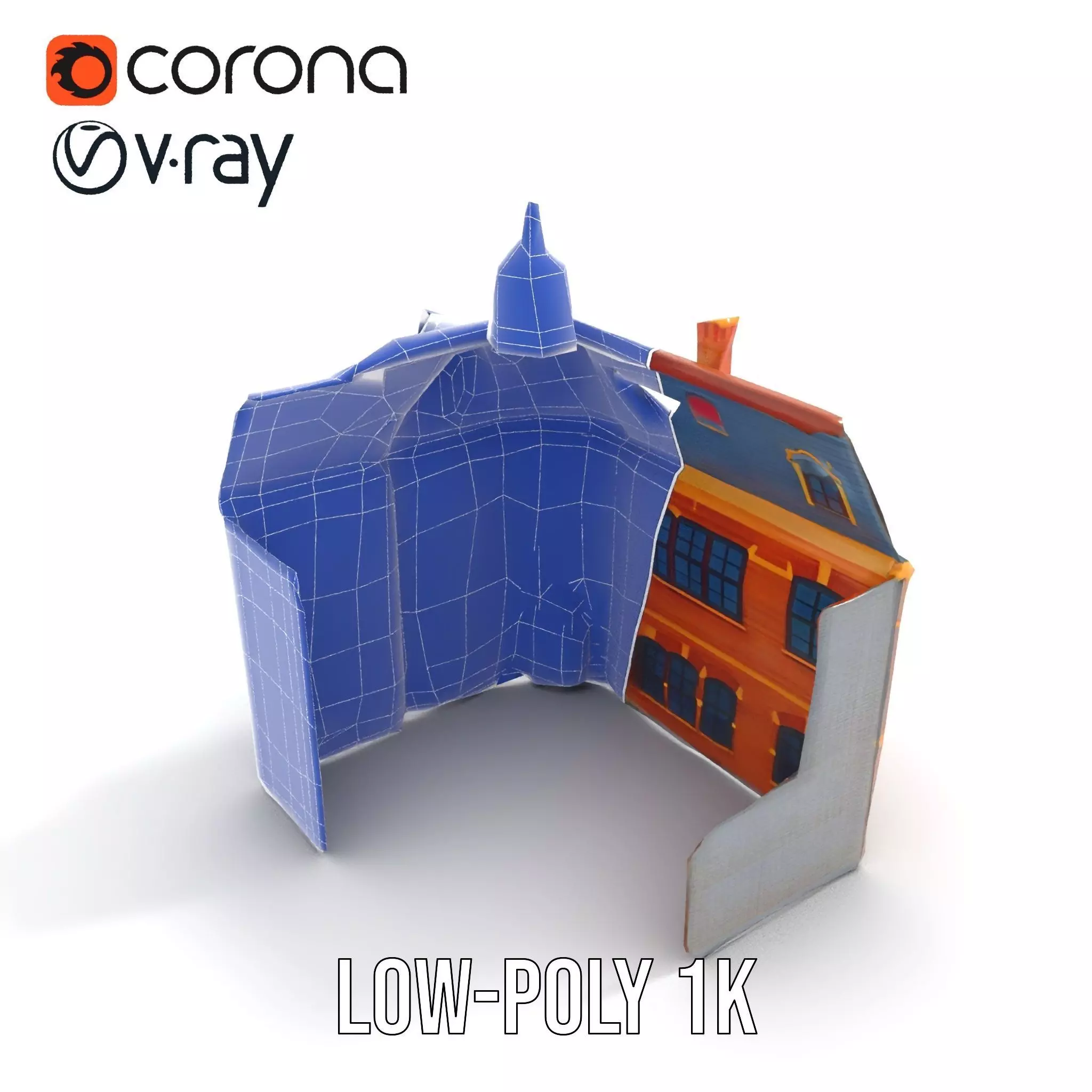 Victorian Brick House model pack Low-poly 3D model_24