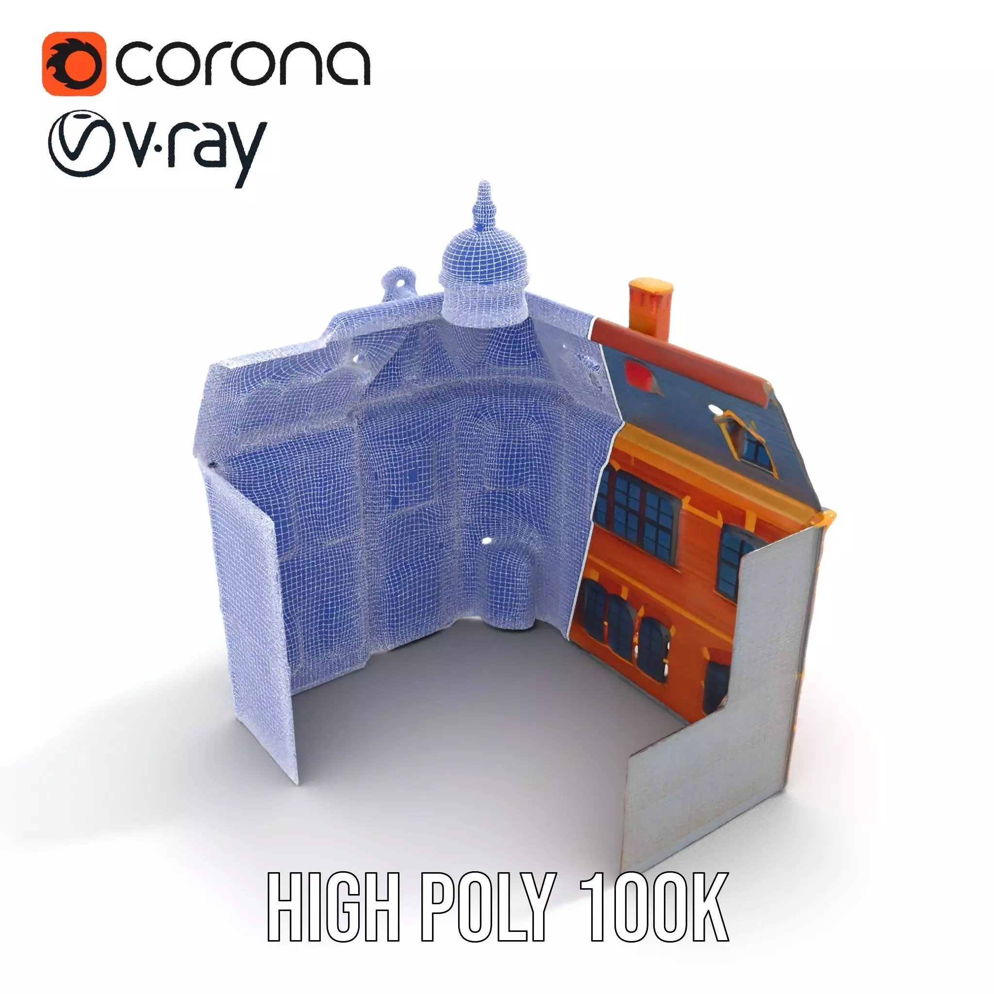 Victorian Brick House model pack Low-poly 3D model_35