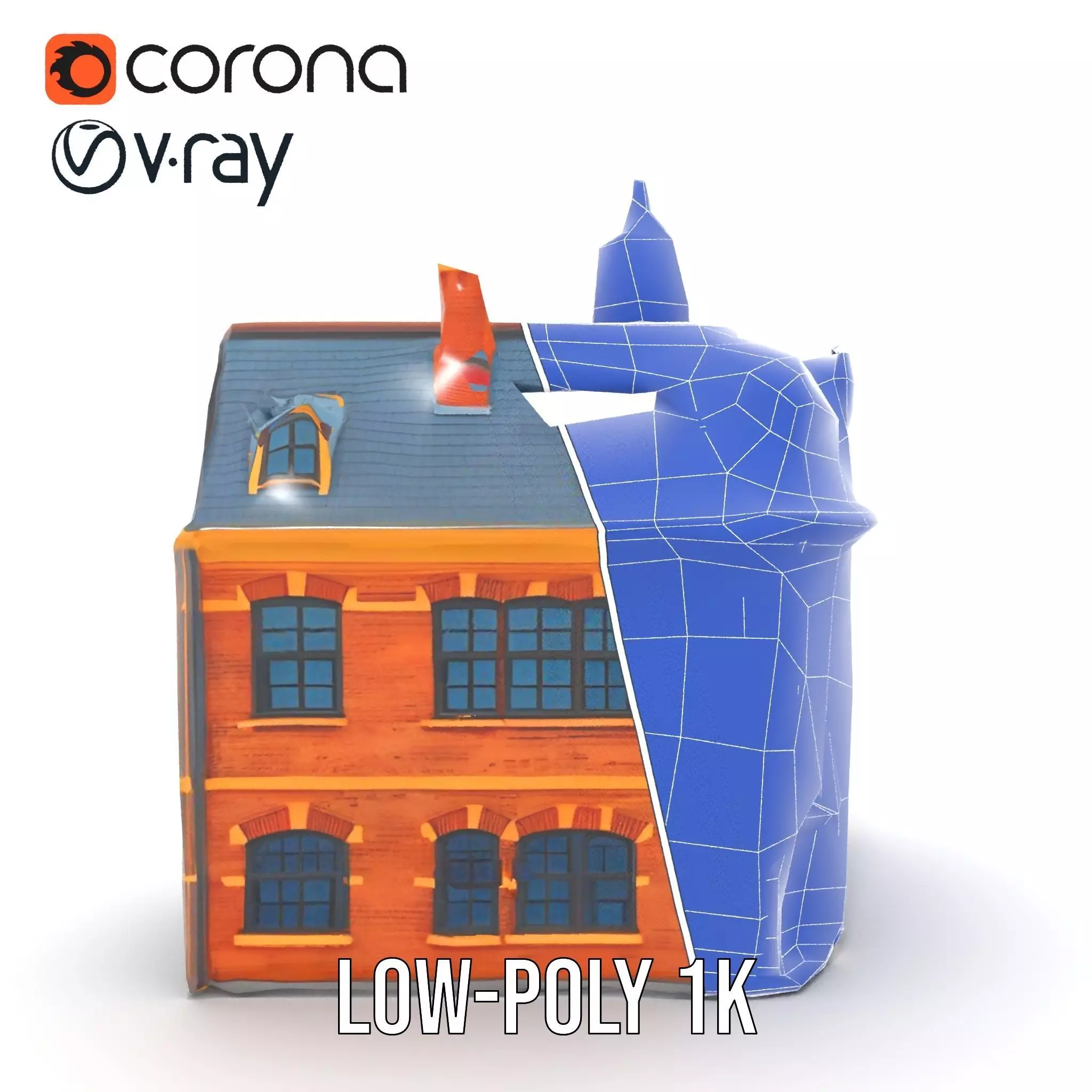 Victorian Brick House model pack Low-poly 3D model_31