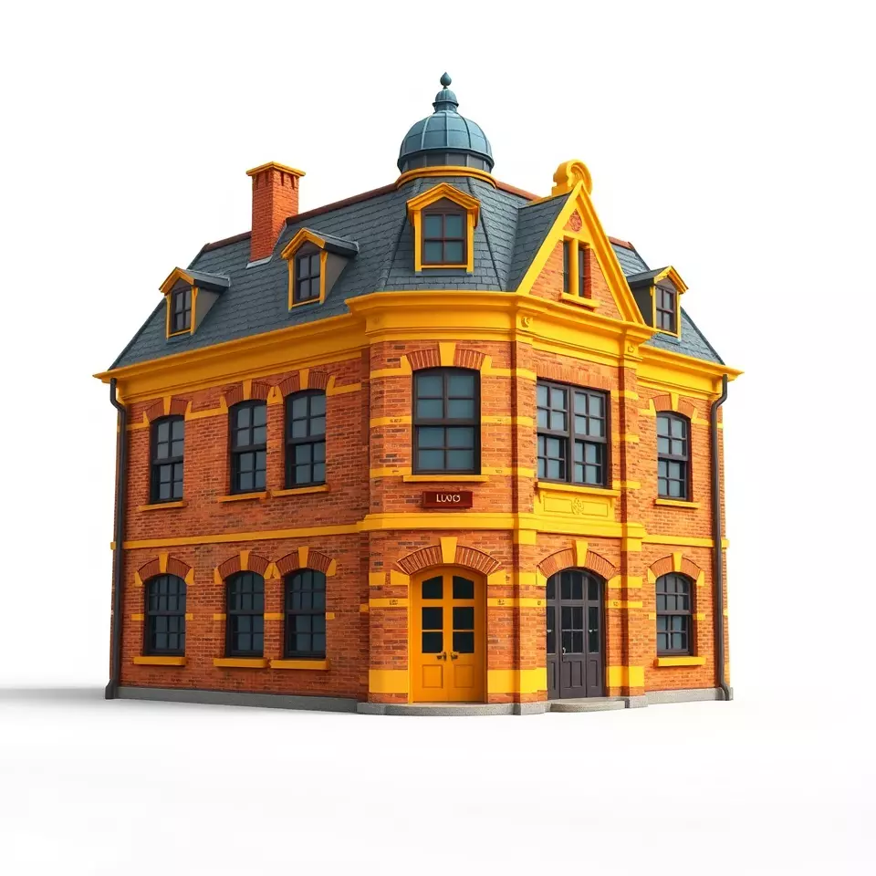 Victorian Brick House model pack Low-poly 3D model_3