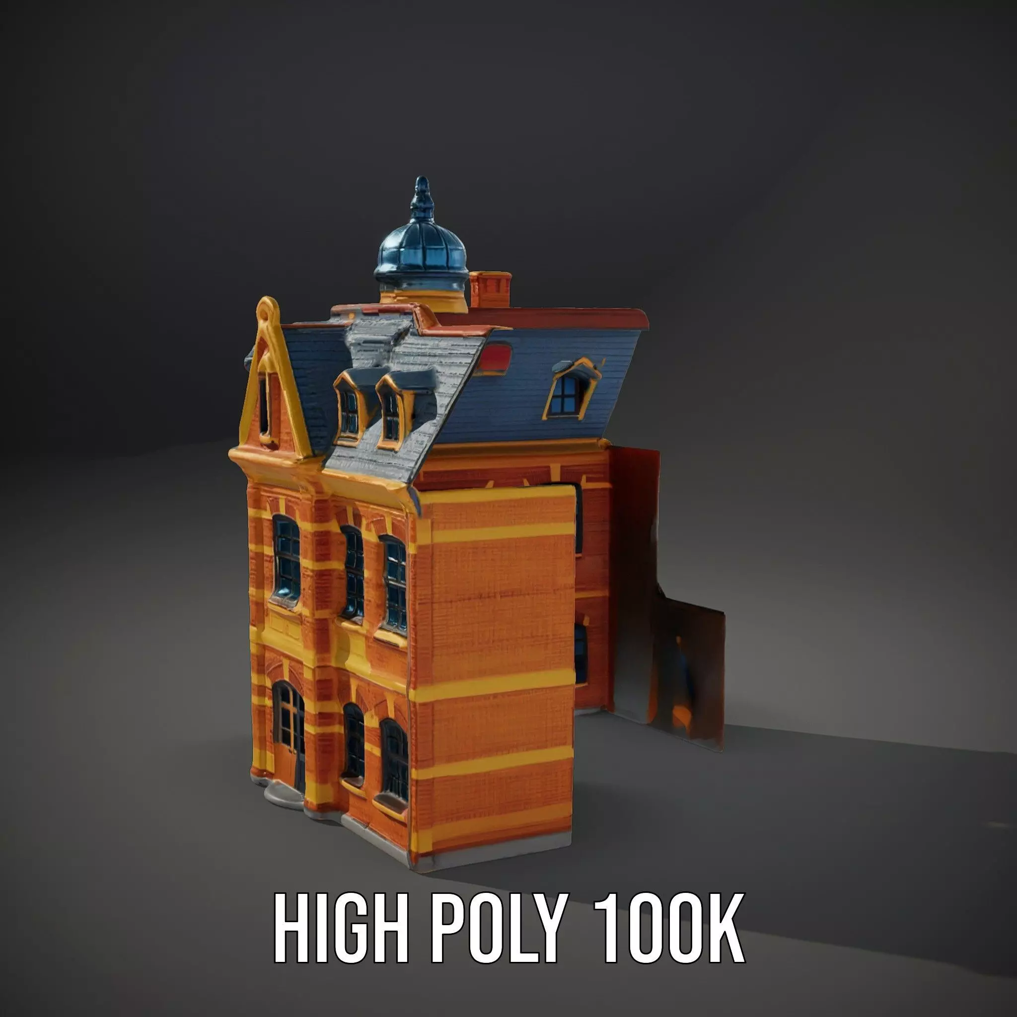 Victorian Brick House model pack Low-poly 3D model_11