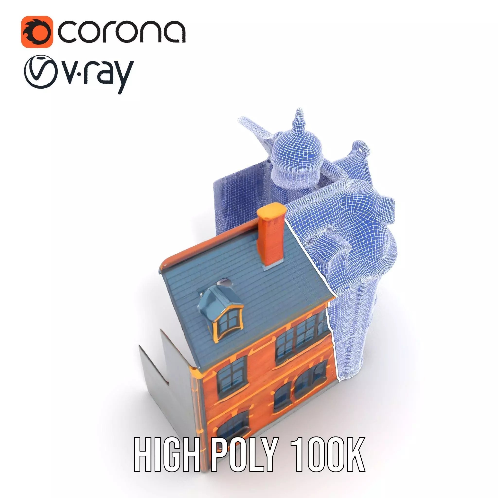 Victorian Brick House model pack Low-poly 3D model_32