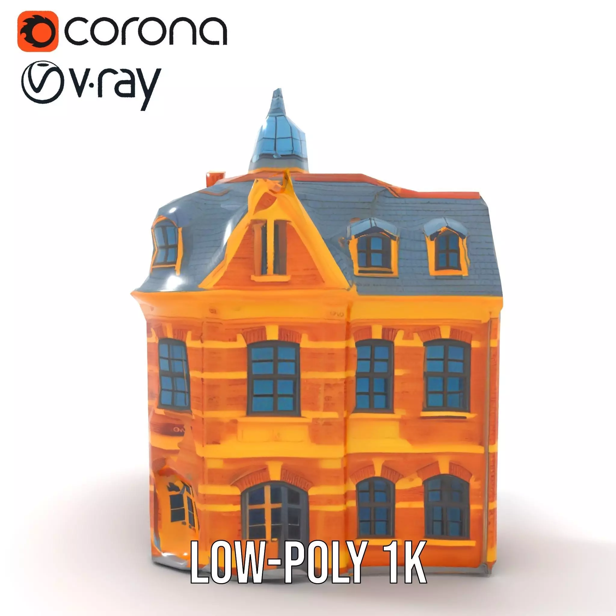 Victorian Brick House model pack Low-poly 3D model_10