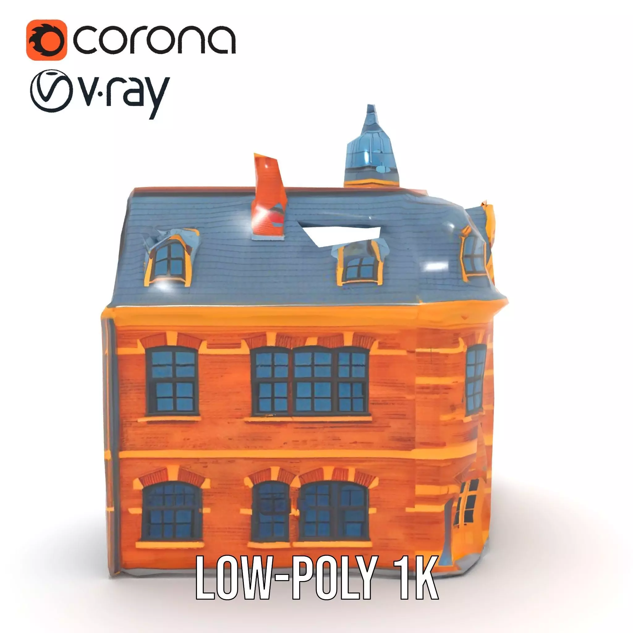 Victorian Brick House model pack Low-poly 3D model_15
