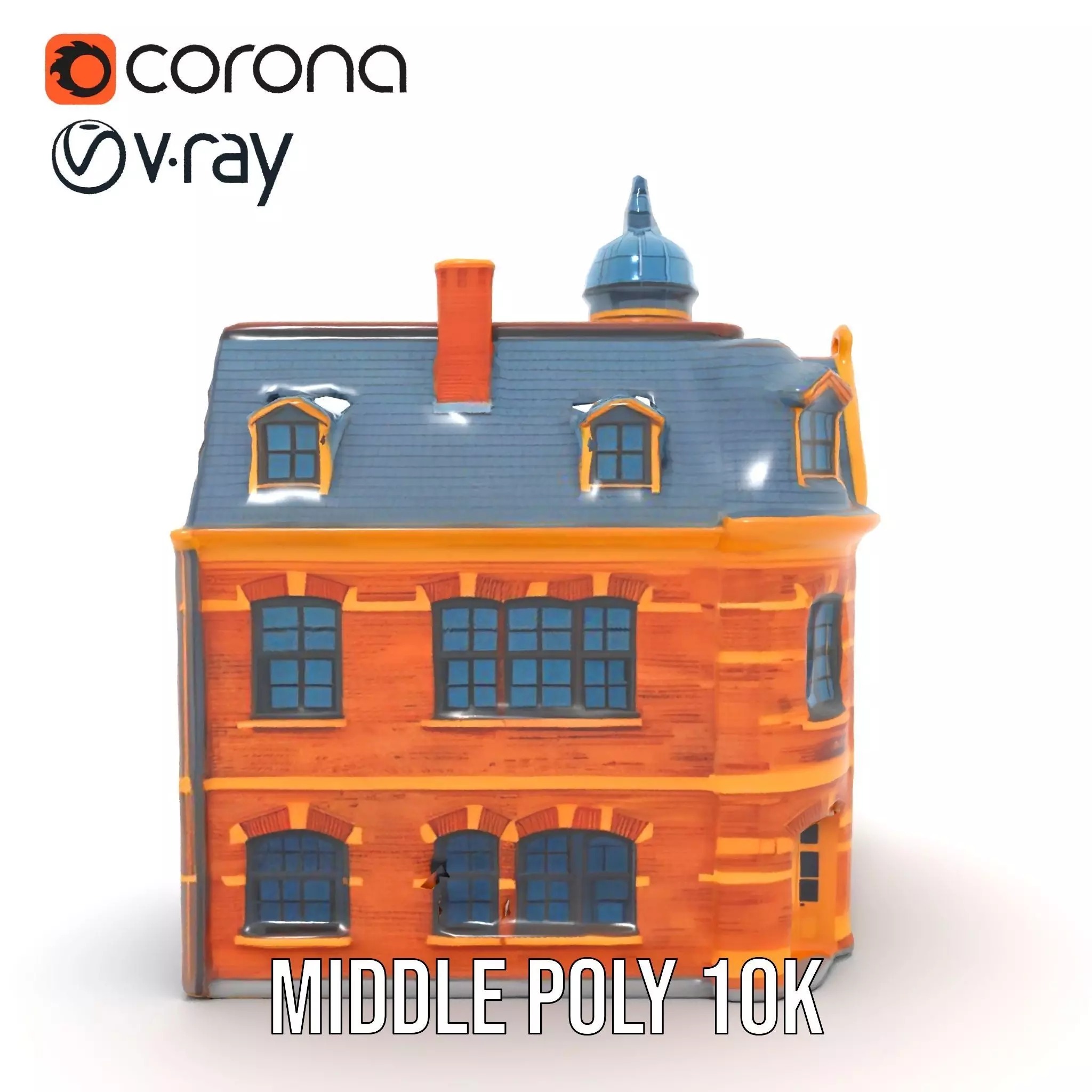 Victorian Brick House model pack Low-poly 3D model_7