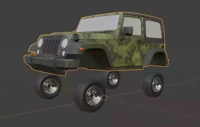 Jeep and Tyre are seperated