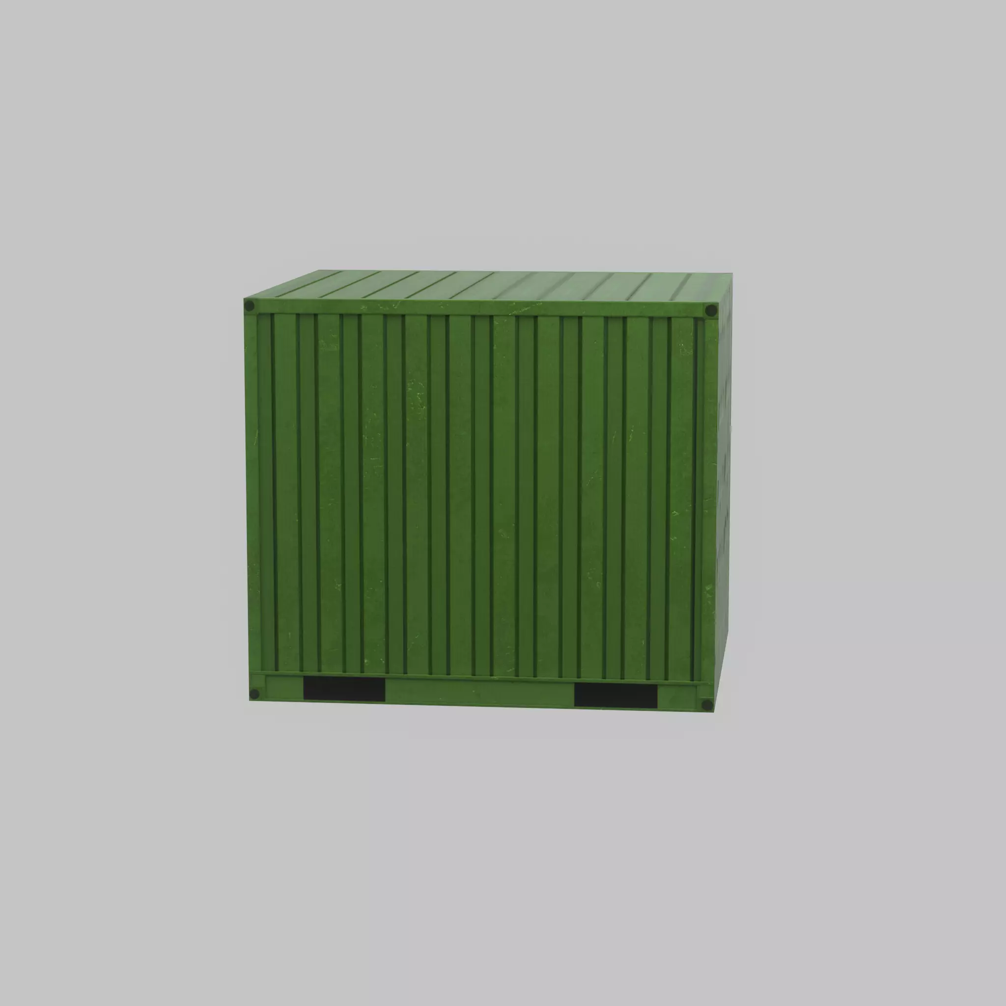Transport-Container Yellow-Green 6ft Low-poly 3D model_33