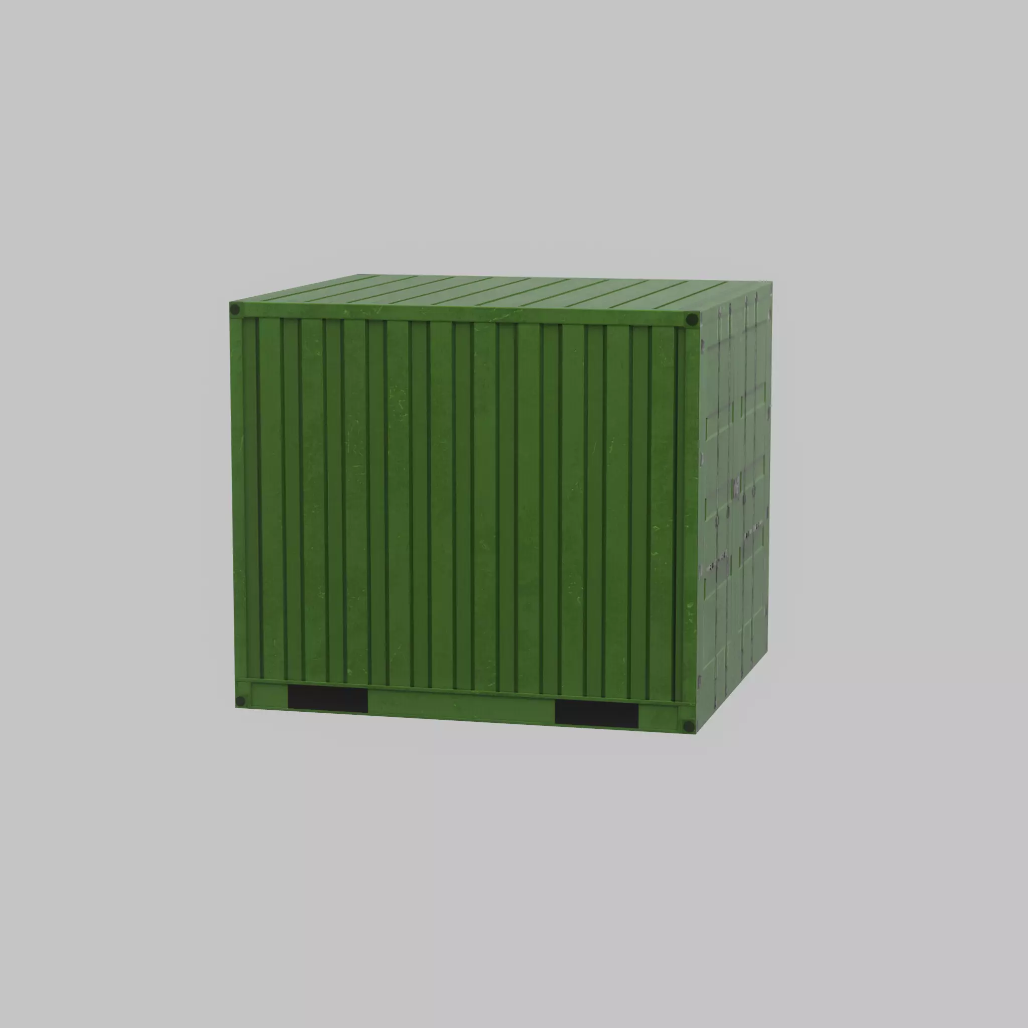 Transport-Container Yellow-Green 6ft Low-poly 3D model_44