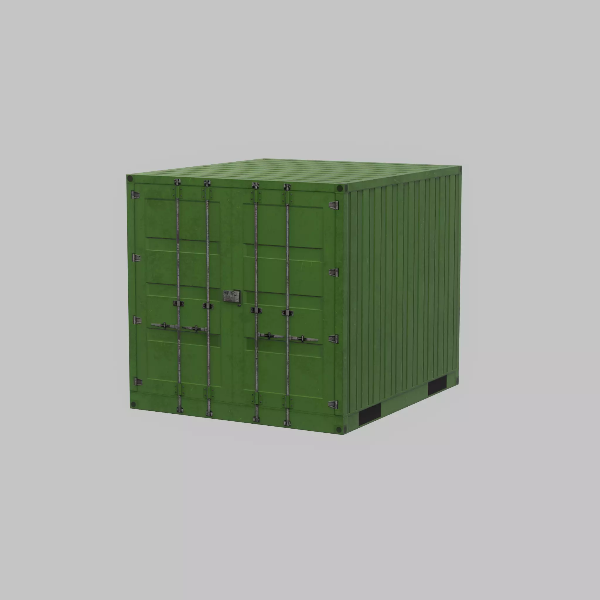 Transport-Container Yellow-Green 6ft Low-poly 3D model_29
