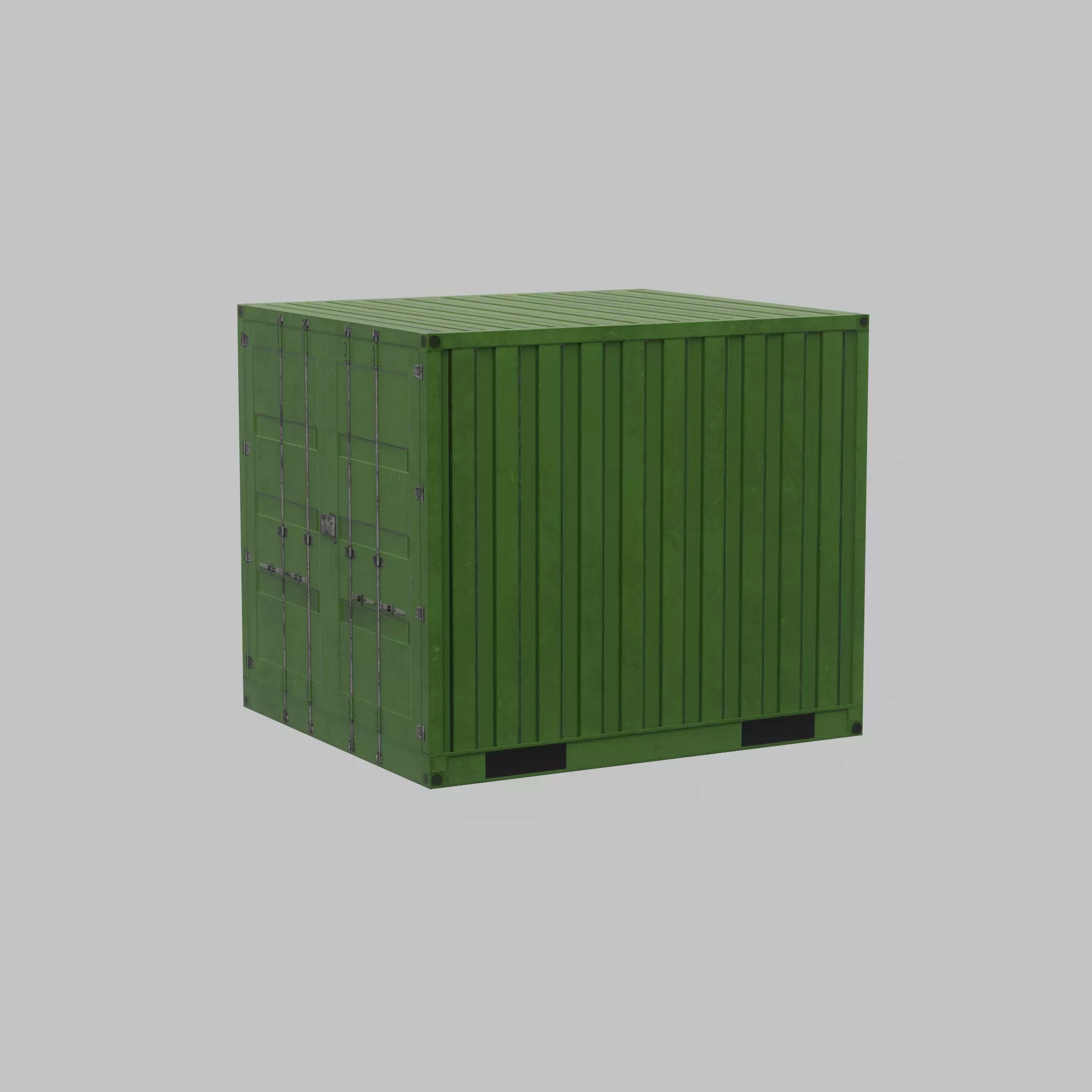 Transport-Container Yellow-Green 6ft Low-poly 3D model_34