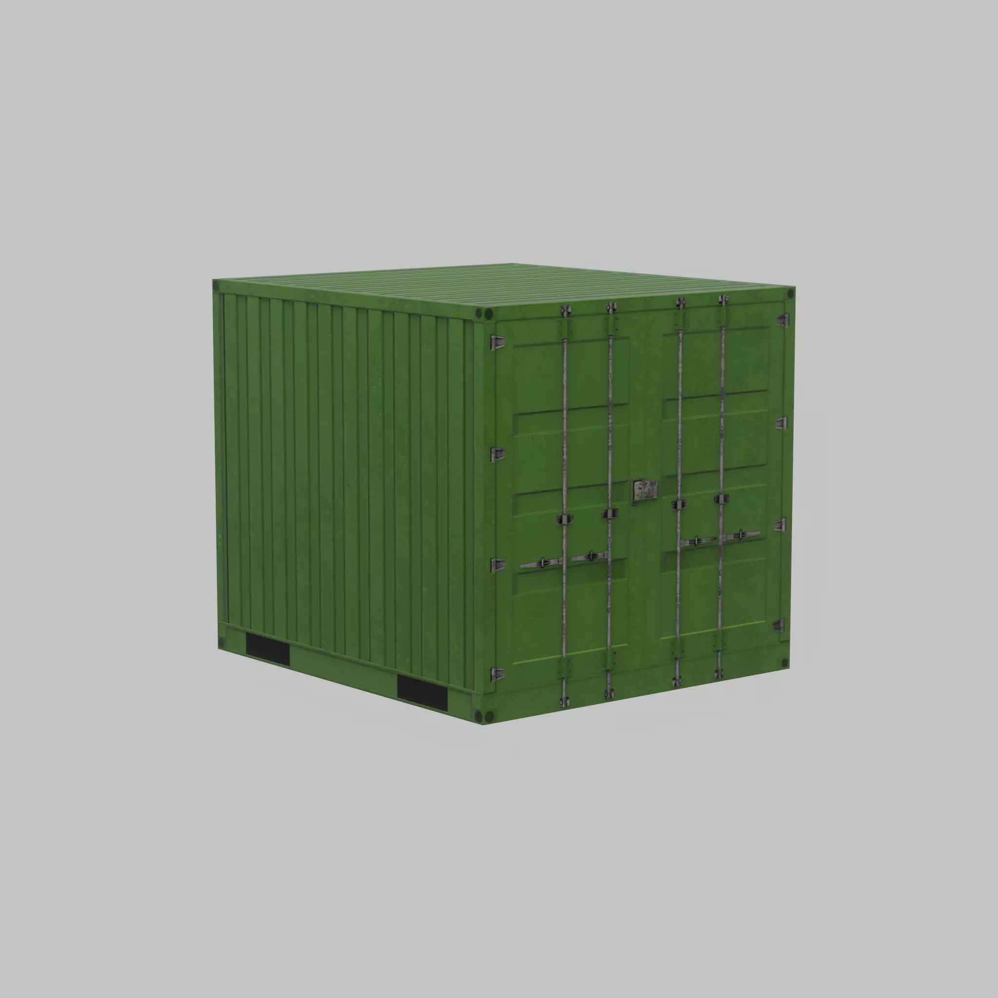 Transport-Container Yellow-Green 6ft Low-poly 3D model_45