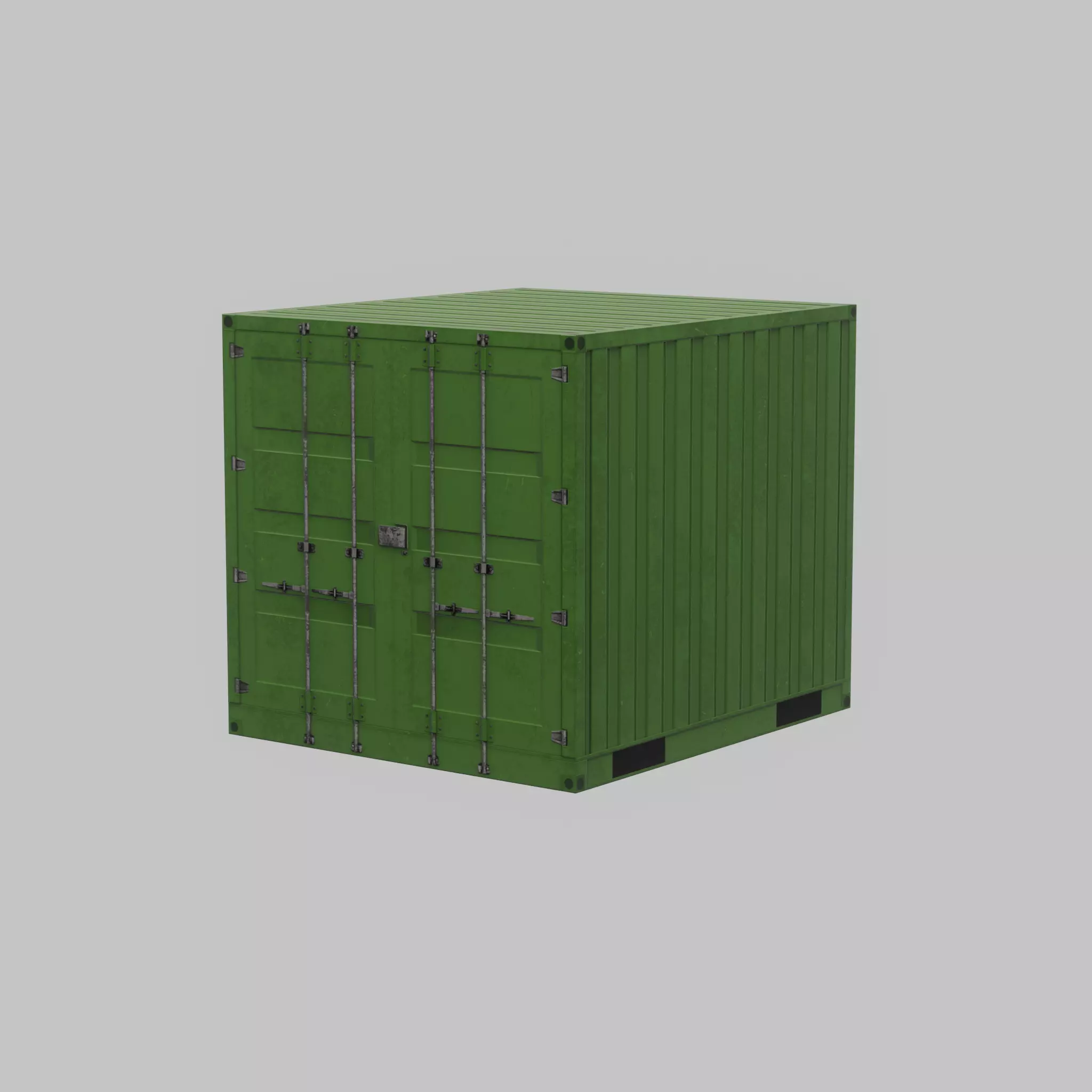 Transport-Container Yellow-Green 6ft Low-poly 3D model_30