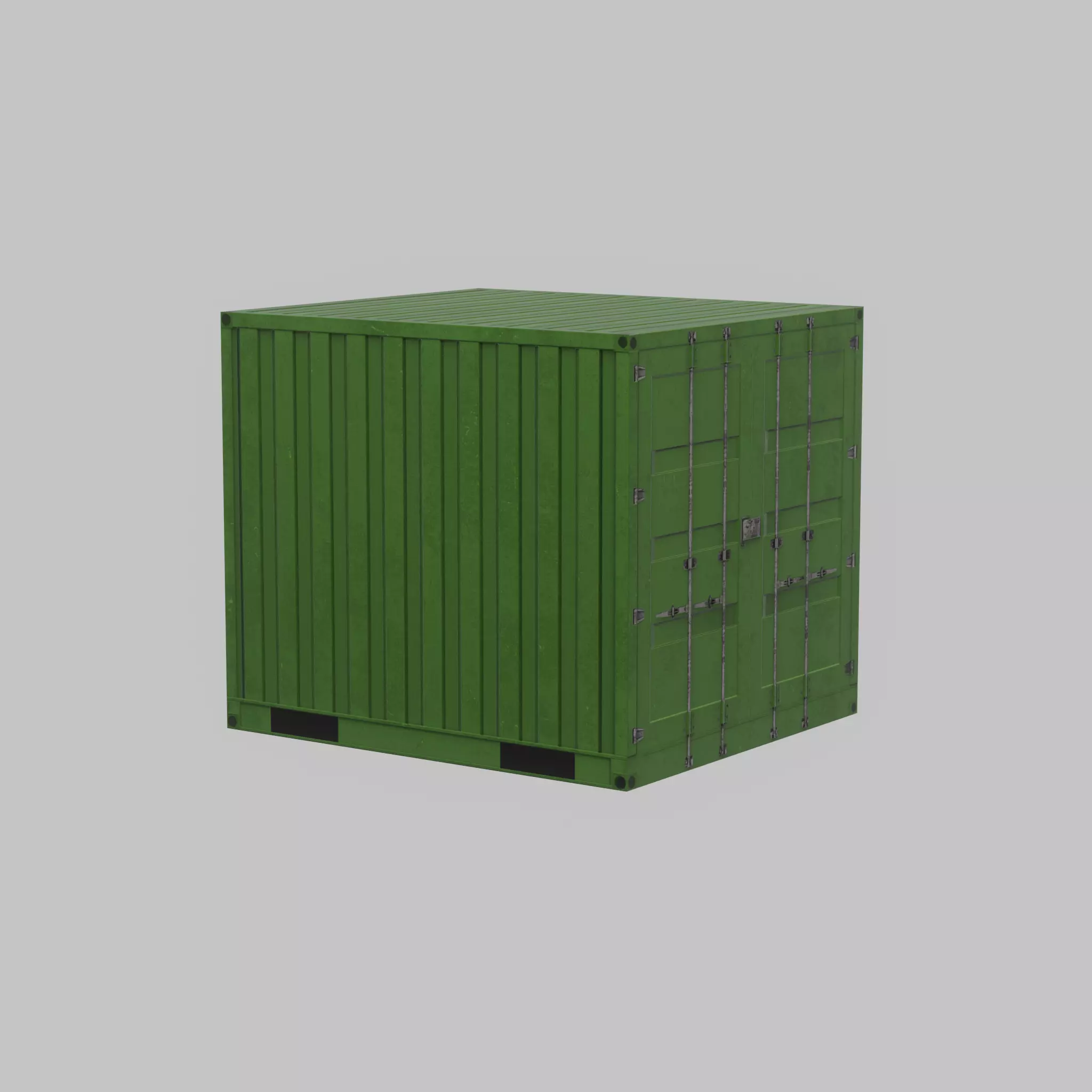 Transport-Container Yellow-Green 6ft Low-poly 3D model_42