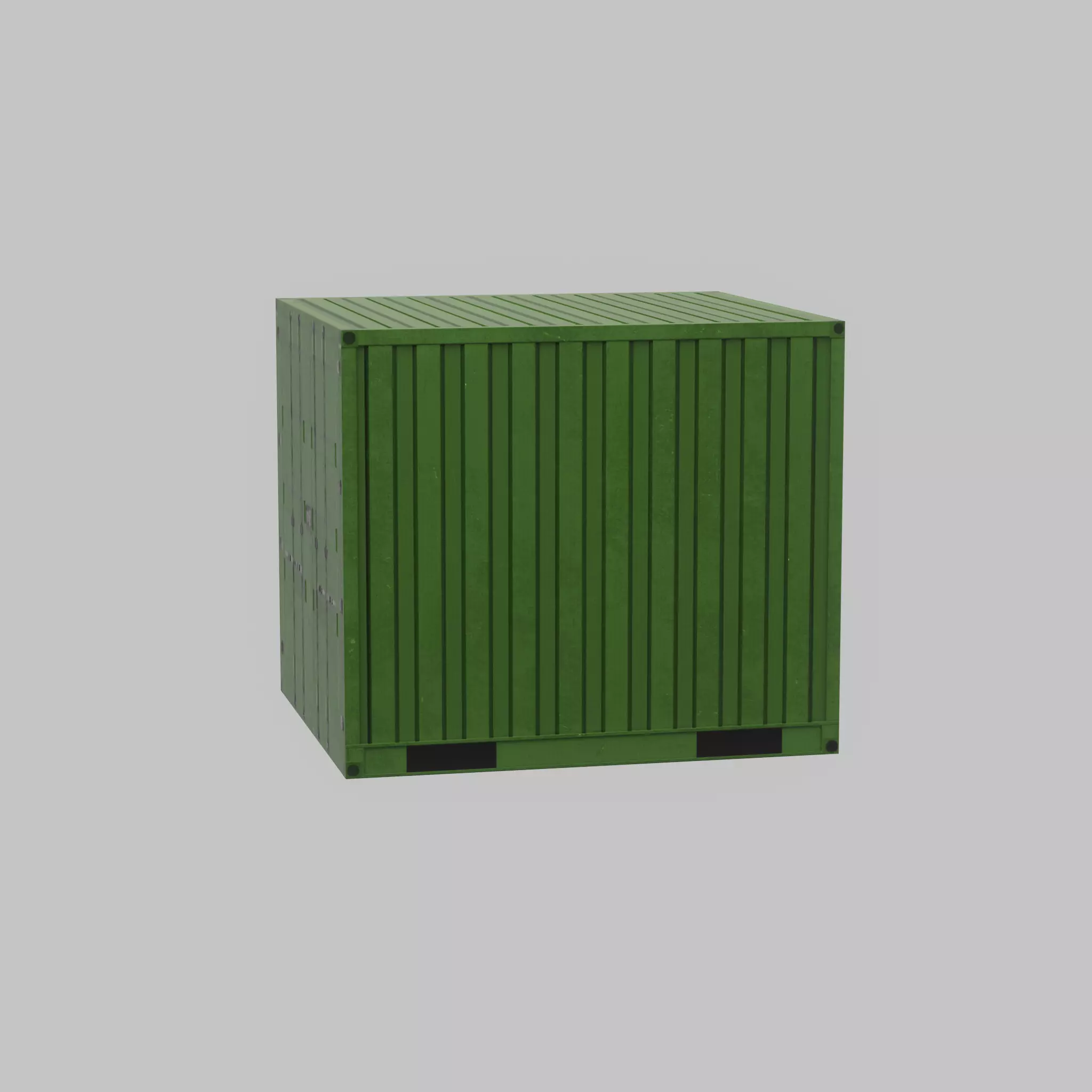 Transport-Container Yellow-Green 6ft Low-poly 3D model_36