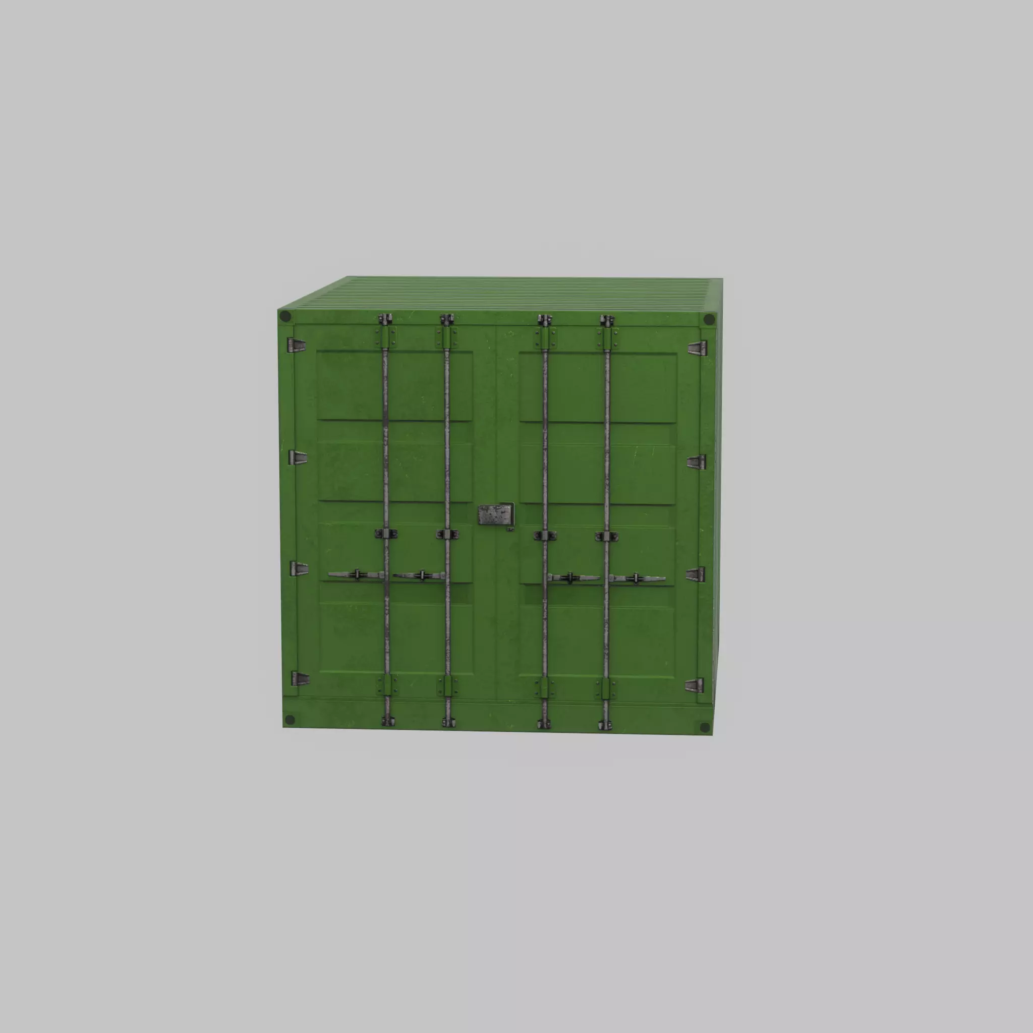 Transport-Container Yellow-Green 6ft Low-poly 3D model_26