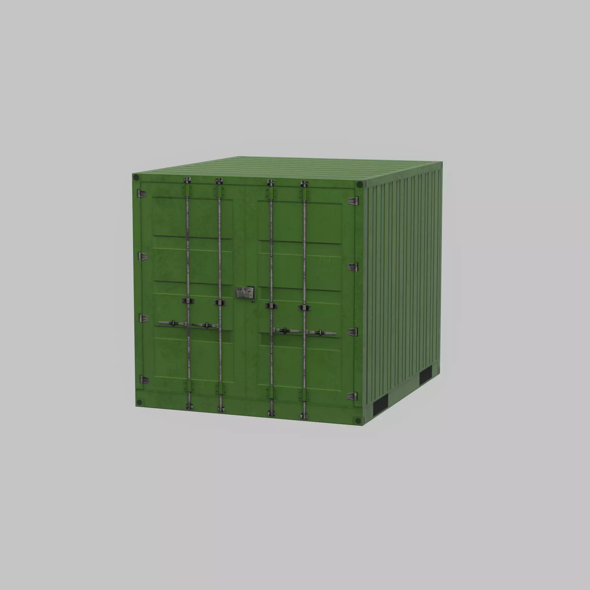 Transport-Container Yellow-Green 6ft Low-poly 3D model_28