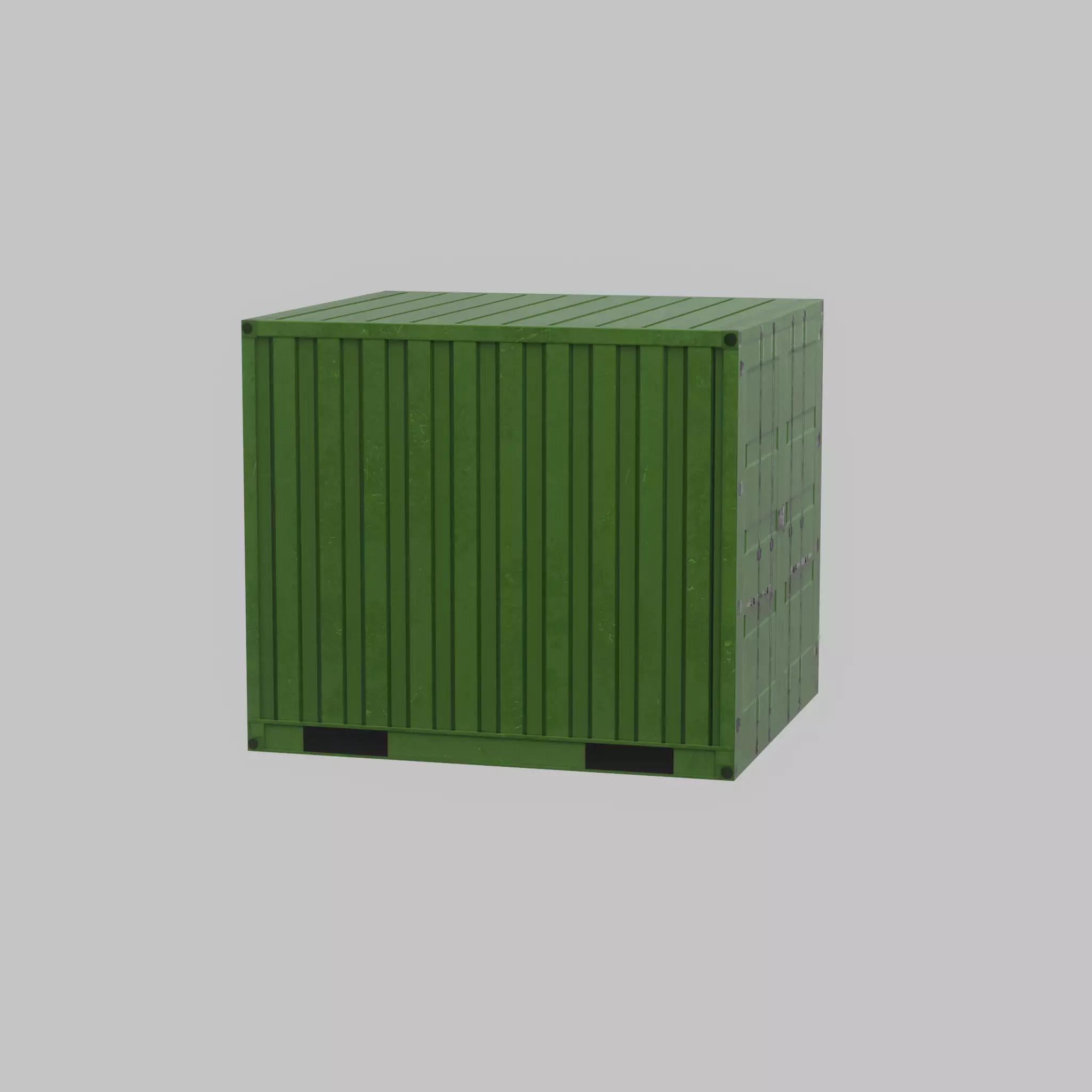 Transport-Container Yellow-Green 6ft Low-poly 3D model_64