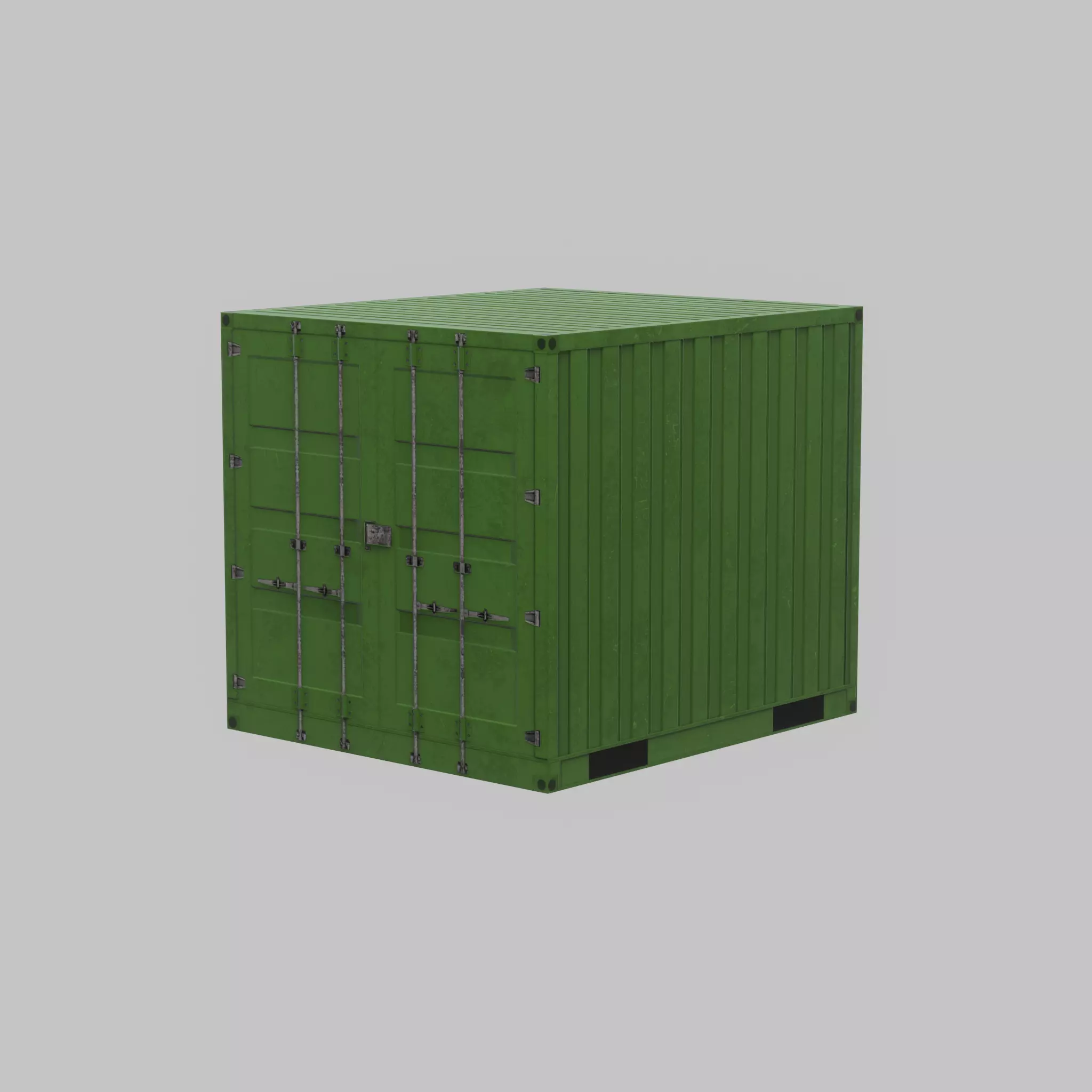 Transport-Container Yellow-Green 6ft Low-poly 3D model_56