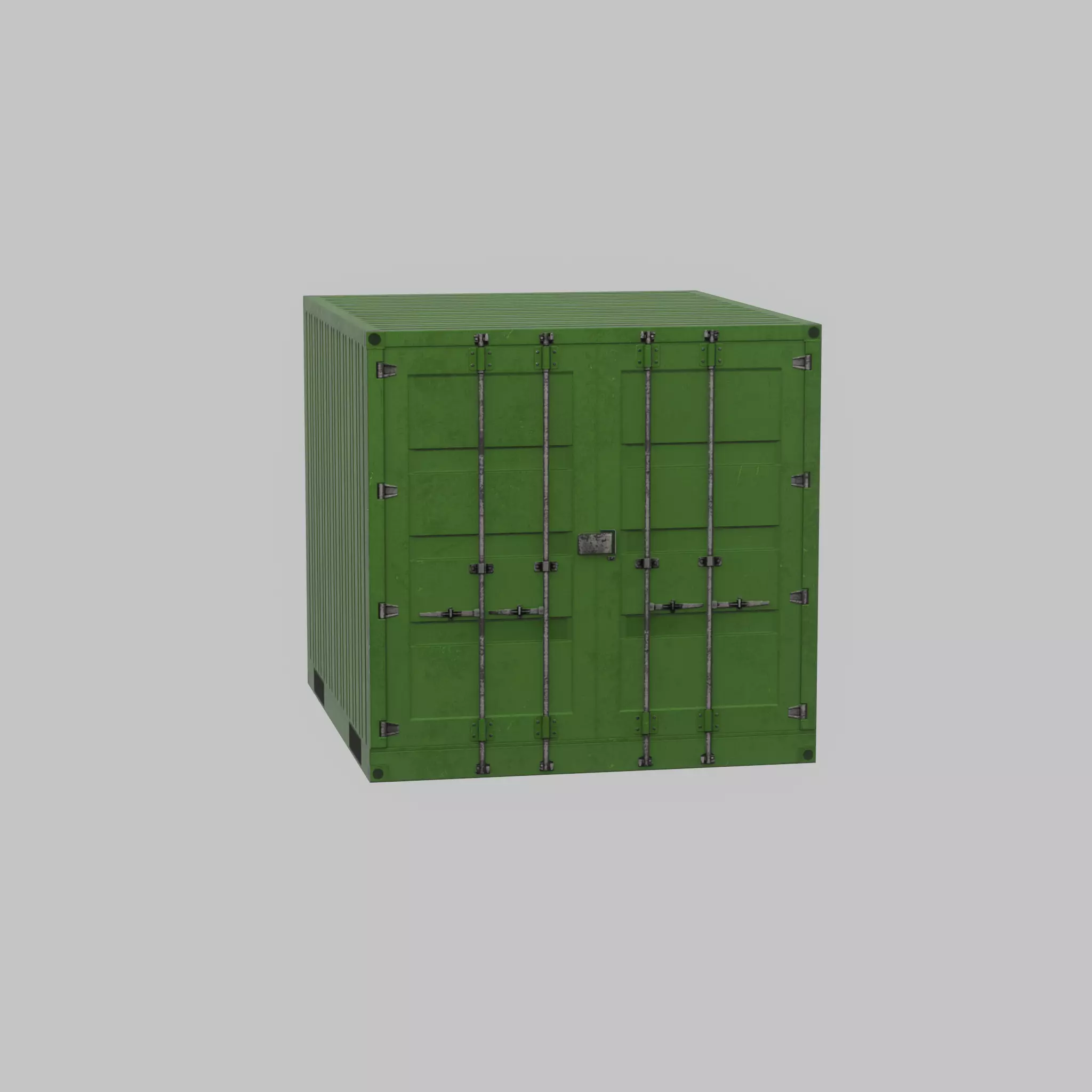 Transport-Container Yellow-Green 6ft Low-poly 3D model_24
