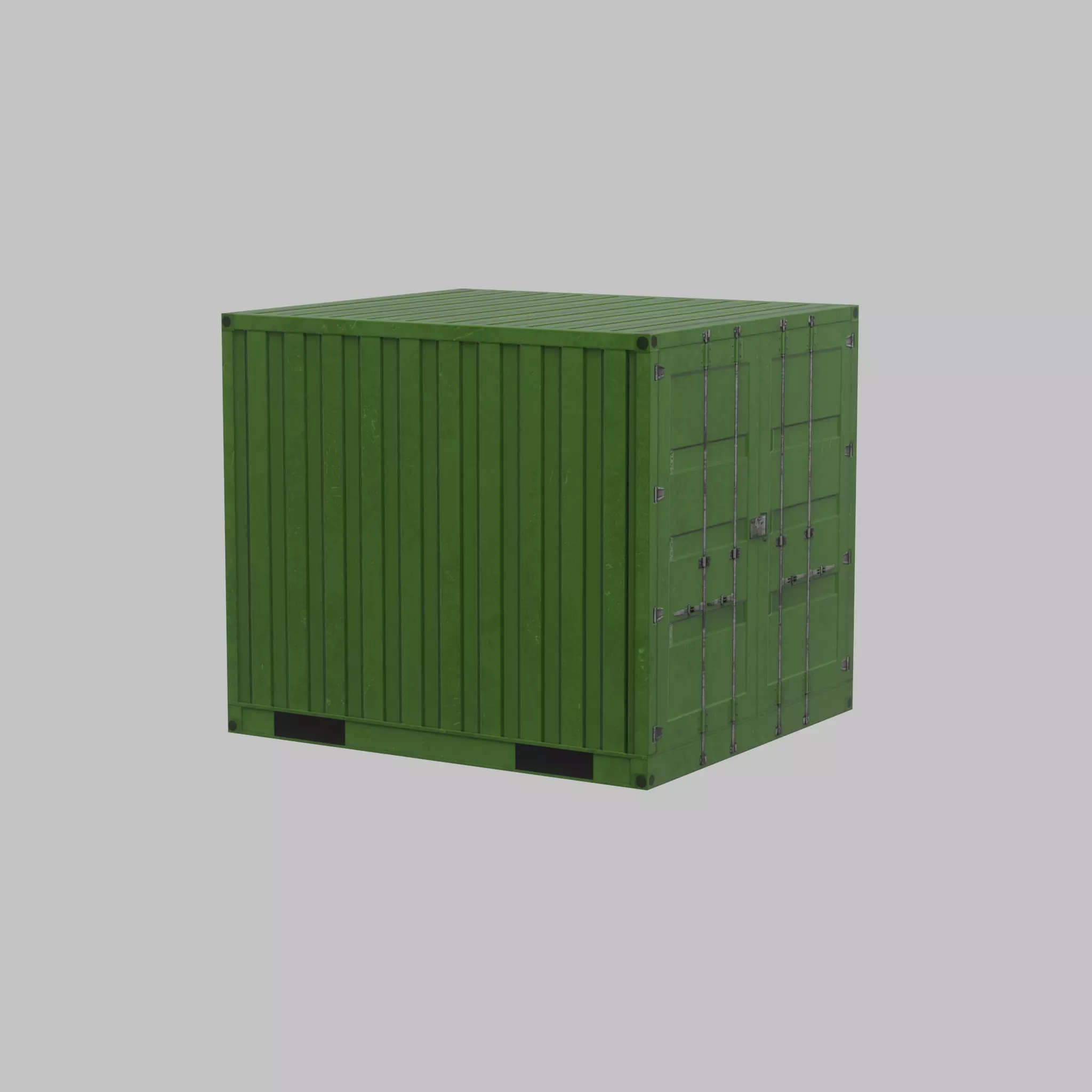 Transport-Container Yellow-Green 6ft Low-poly 3D model_67