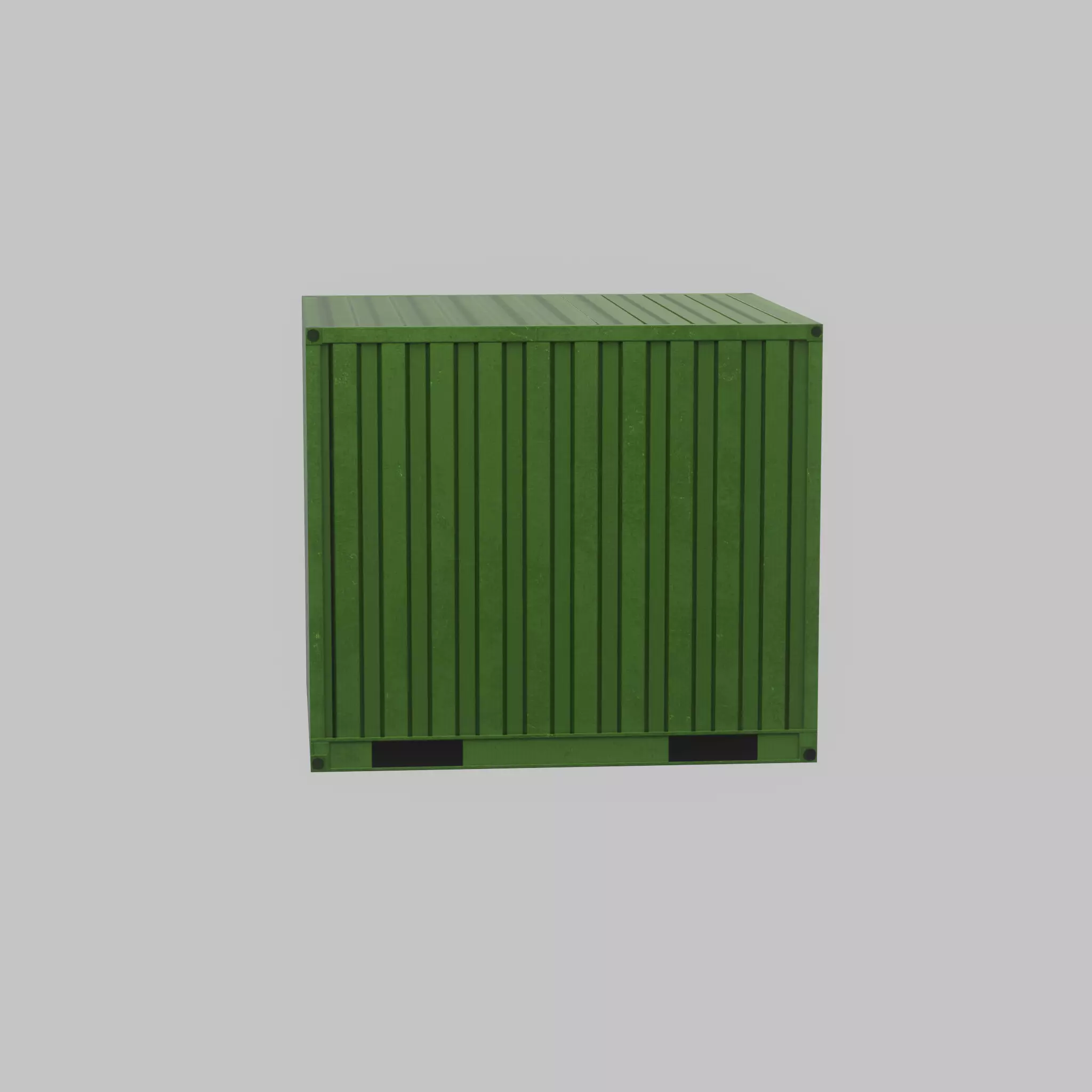 Transport-Container Yellow-Green 6ft Low-poly 3D model_37