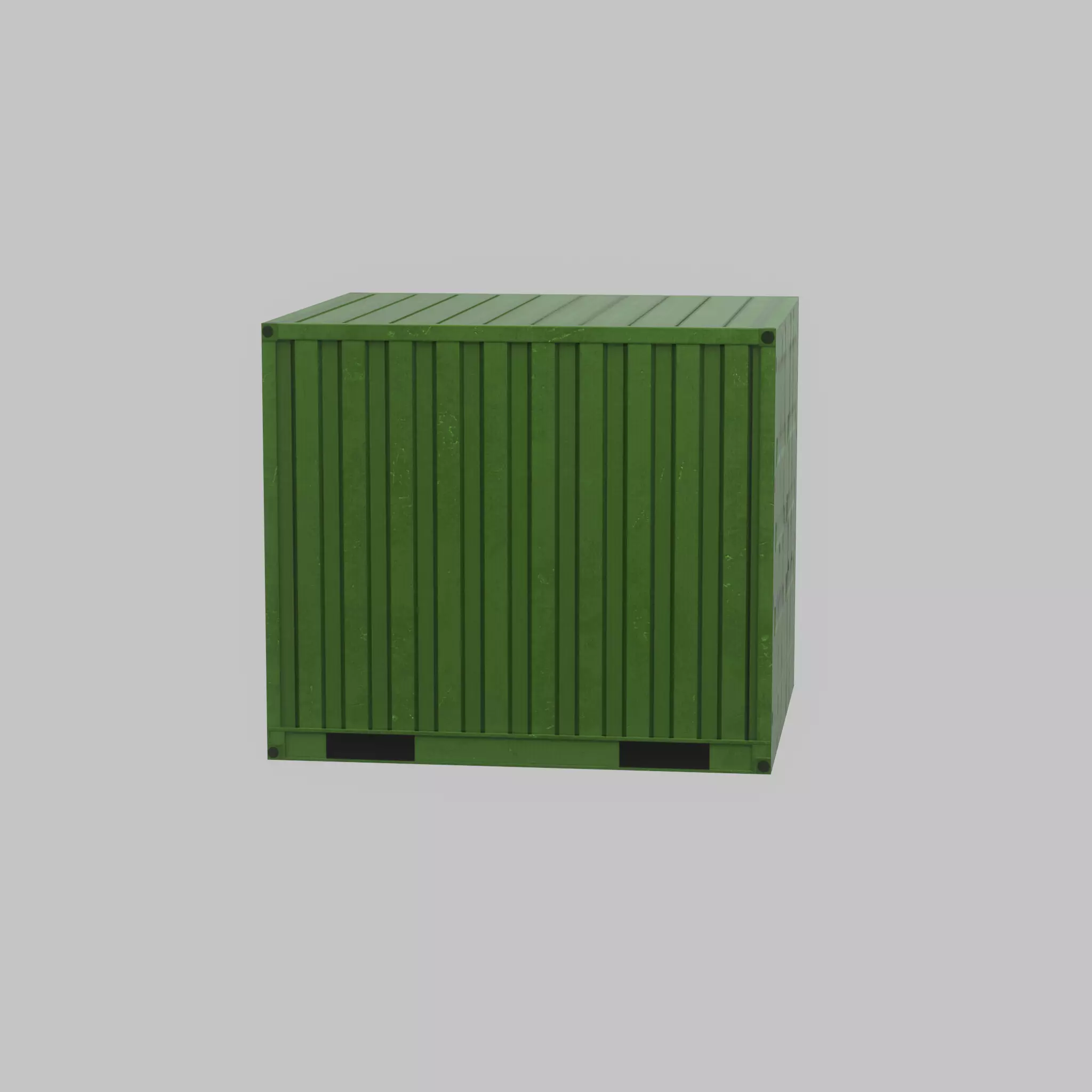 Transport-Container Yellow-Green 6ft Low-poly 3D model_63