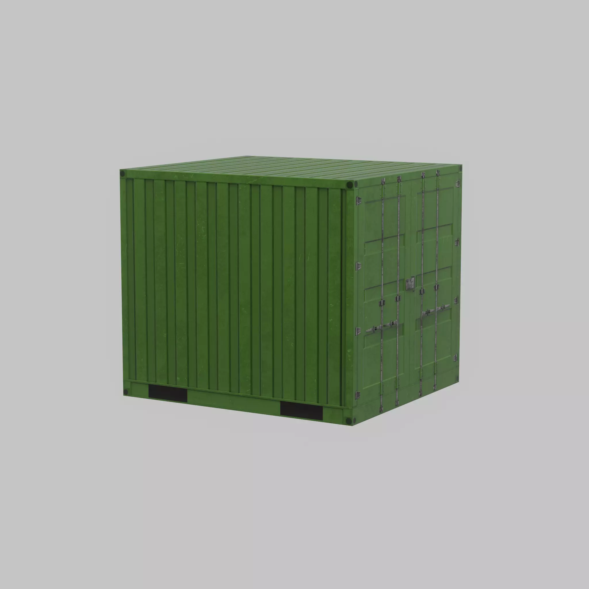 Transport-Container Yellow-Green 6ft Low-poly 3D model_66