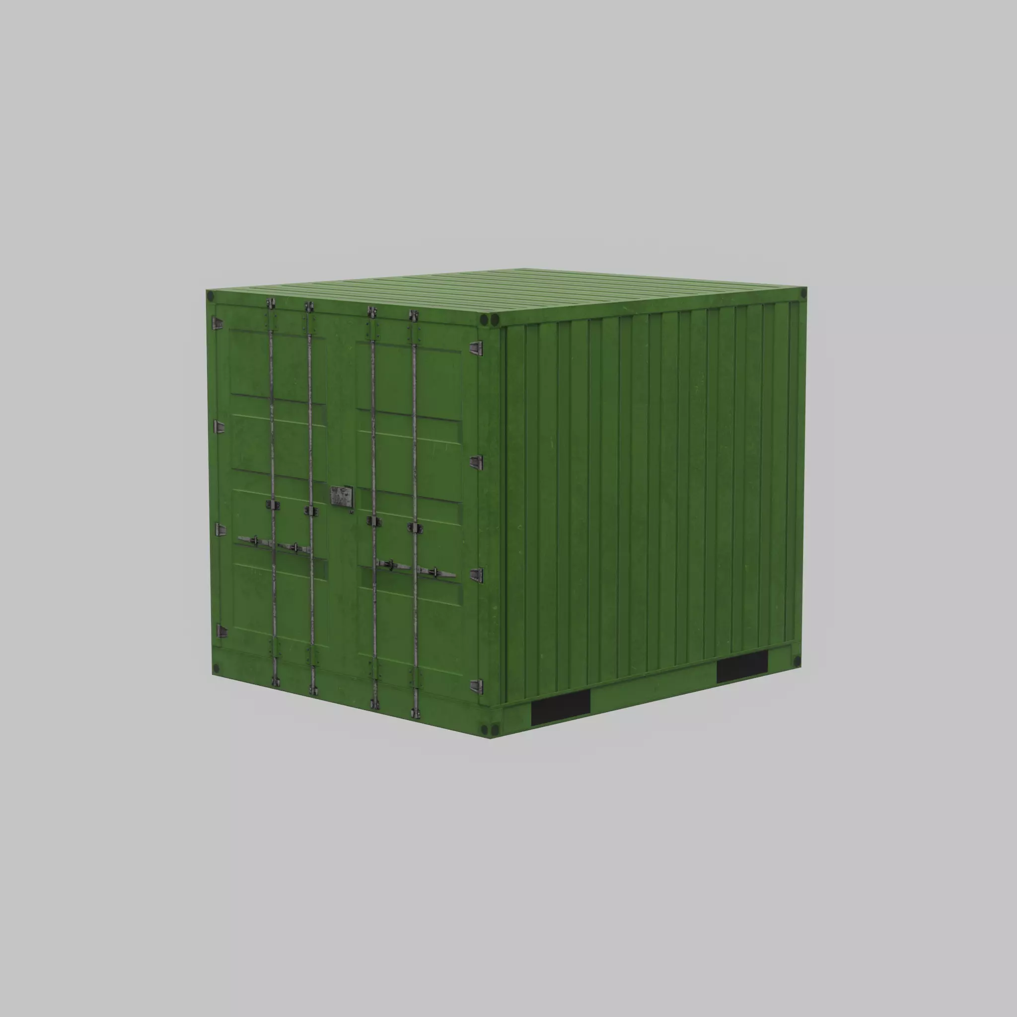 Transport-Container Yellow-Green 6ft Low-poly 3D model_31