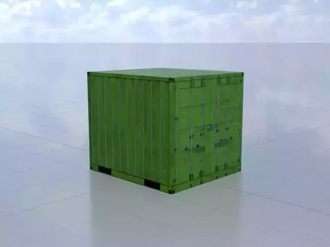 Transport-Container Yellow-Green 6ft Low-poly 3D model